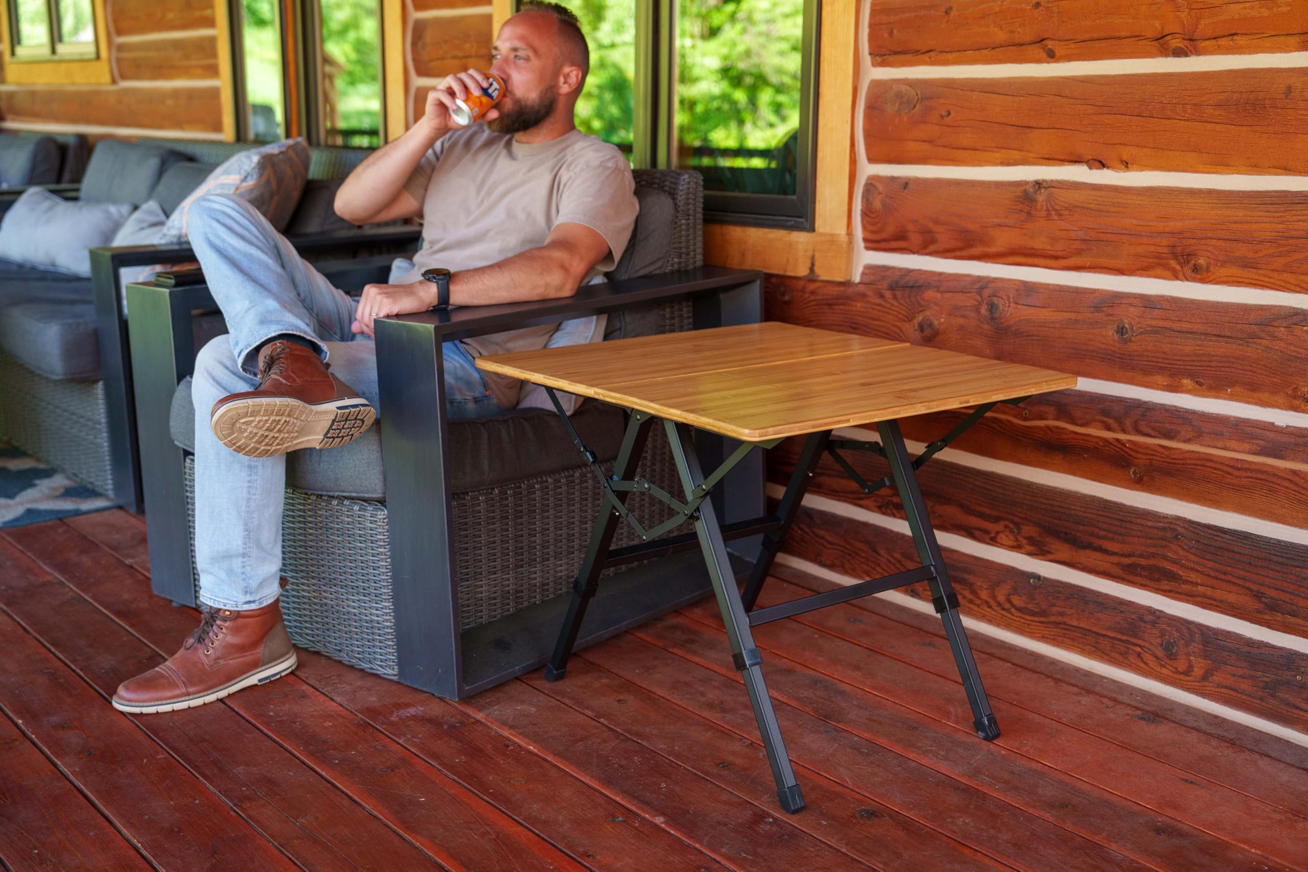 Amazon.com: MOUNTAIN SUMMIT GEAR Foldable Bamboo Patio Table for