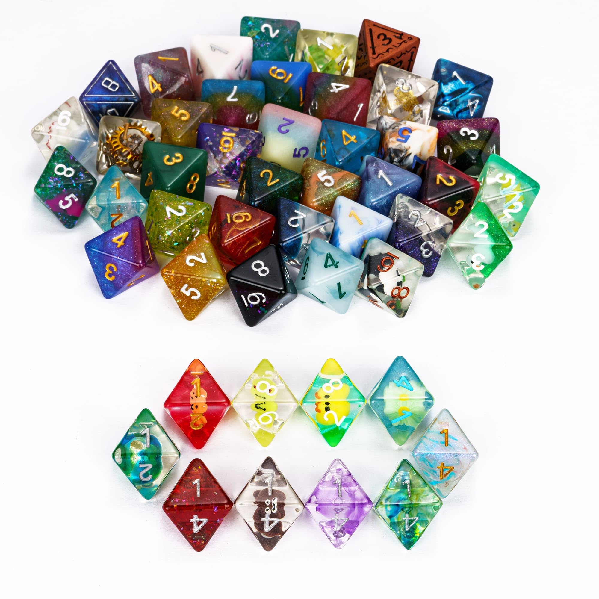 10 Pack of D8 Polyhedral Dice Set - Random Color 8 Sided Dice for D&D, DND, RPG, Table Games
