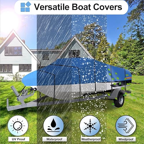 Miniatura 4 de OutdoorLines Cubiertas impermeables de 14 a 16 pies de largo, resistentes a los rayos UV, remolcables para barcos de pesca de estilo profesional,