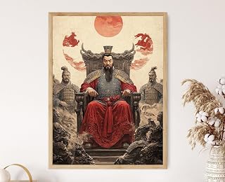VUVUKU Emperor Qin Shi Huang Art Print Ancient Ruler And Terracotta Warriors