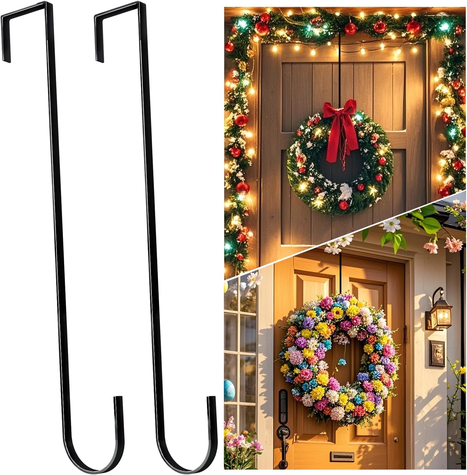 Amazon.com: Wreath Hangers for Front Door, Adjustable Wreath Hanger ...