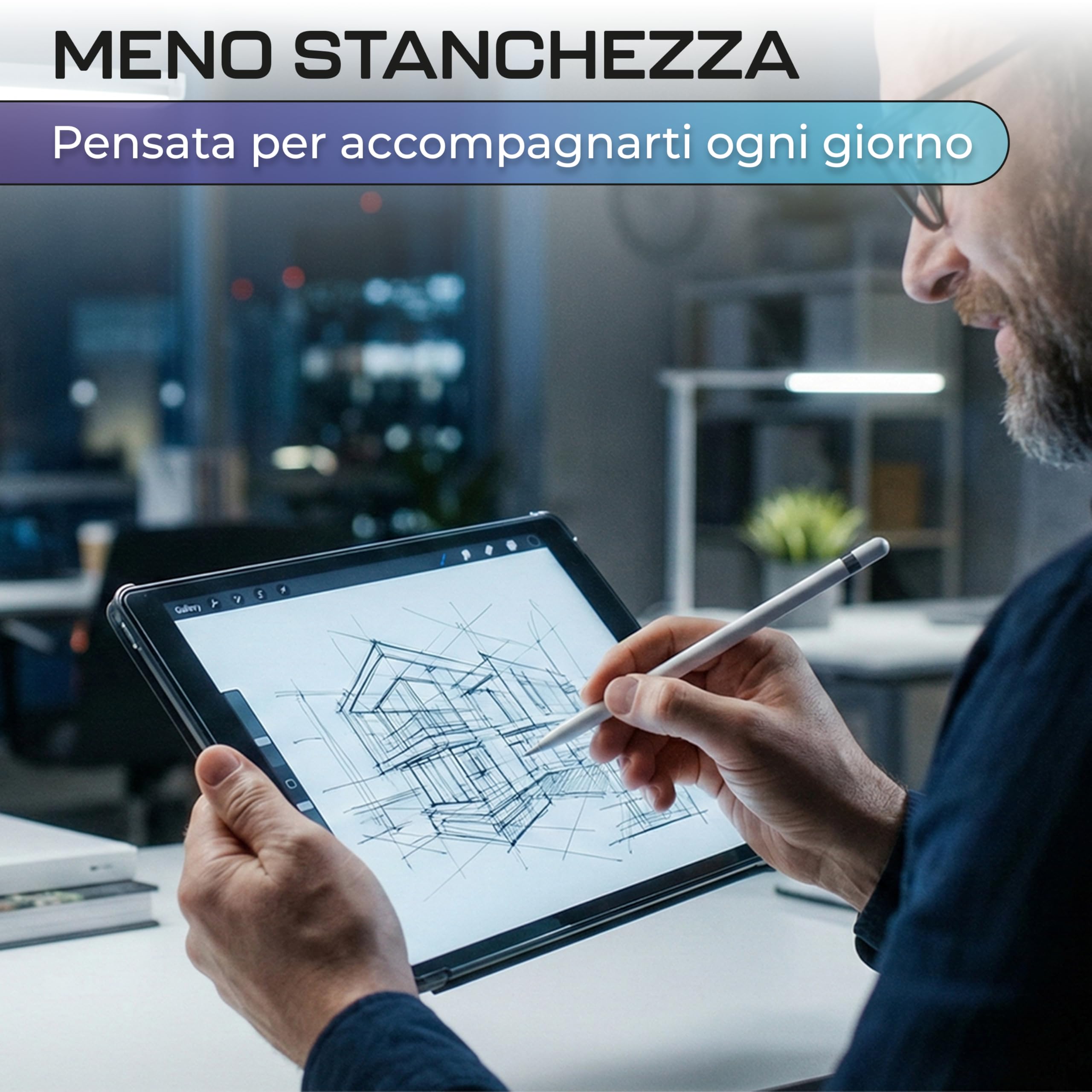 Pellicola Vetro Temperato Anti Luce Blu per iPad 10,2 Pollici 9° Generazione 2021, 2 Pezzi