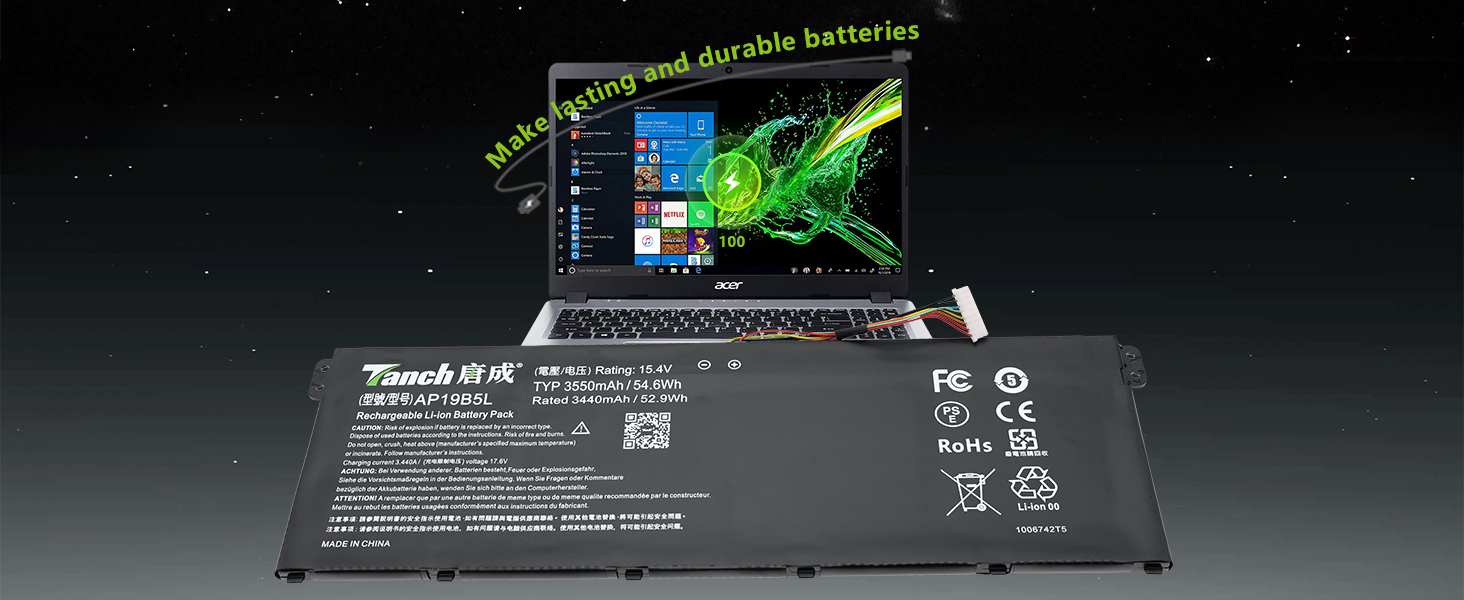 ANTIEE AP19B5L Laptop batterij voor Acer Aspire 5 A515-43 A515-43G A515