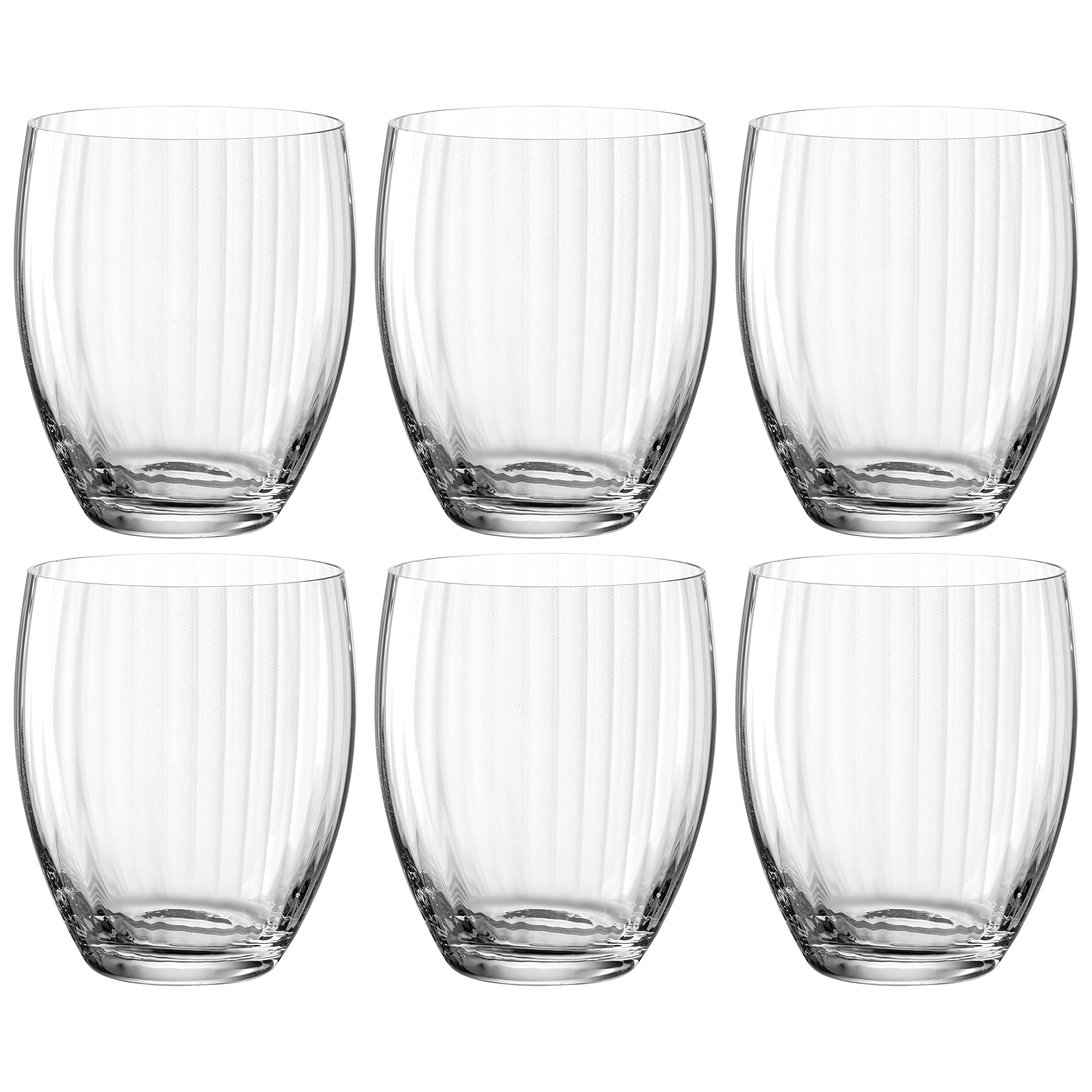 Leonardo Poesia 069170 Lot de 6 verres à eau, lavables au lave-vaisselle, en verre, à jus, 380 ml, transparents
