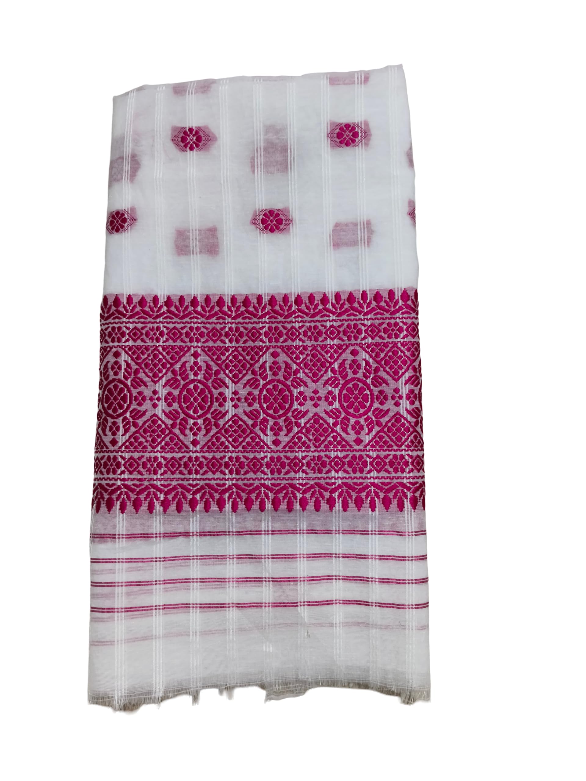 star silk weaving Assamese Rich Buti Chador & Dupatta with Striped Design-picture-56