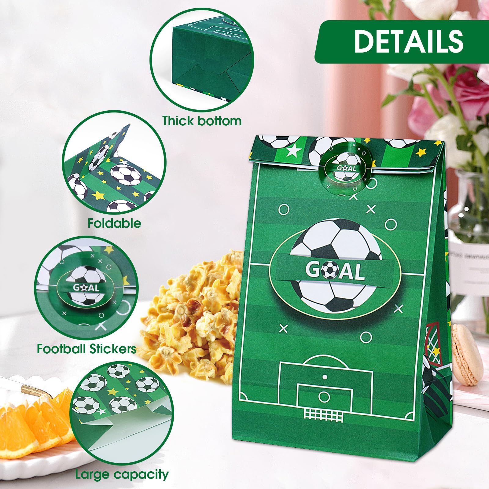 FINEASY 20 Pcs Sac De Faveur De Football, Papier, Party Favor