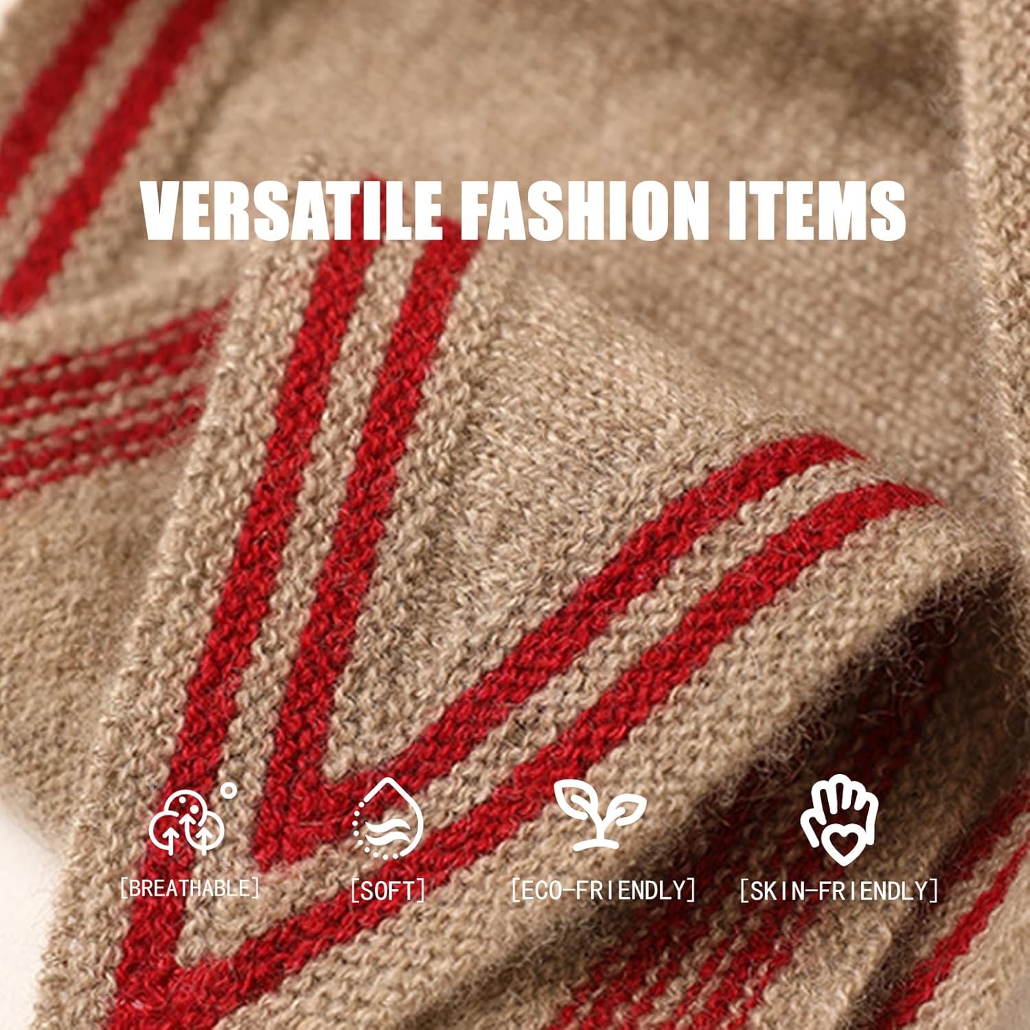 100% Cashmere Triangle Scarf, Neck Scarves Small Scarf for Women & Men, 49''x12'' Lightweight Warm Fashion Scarves - Image 5