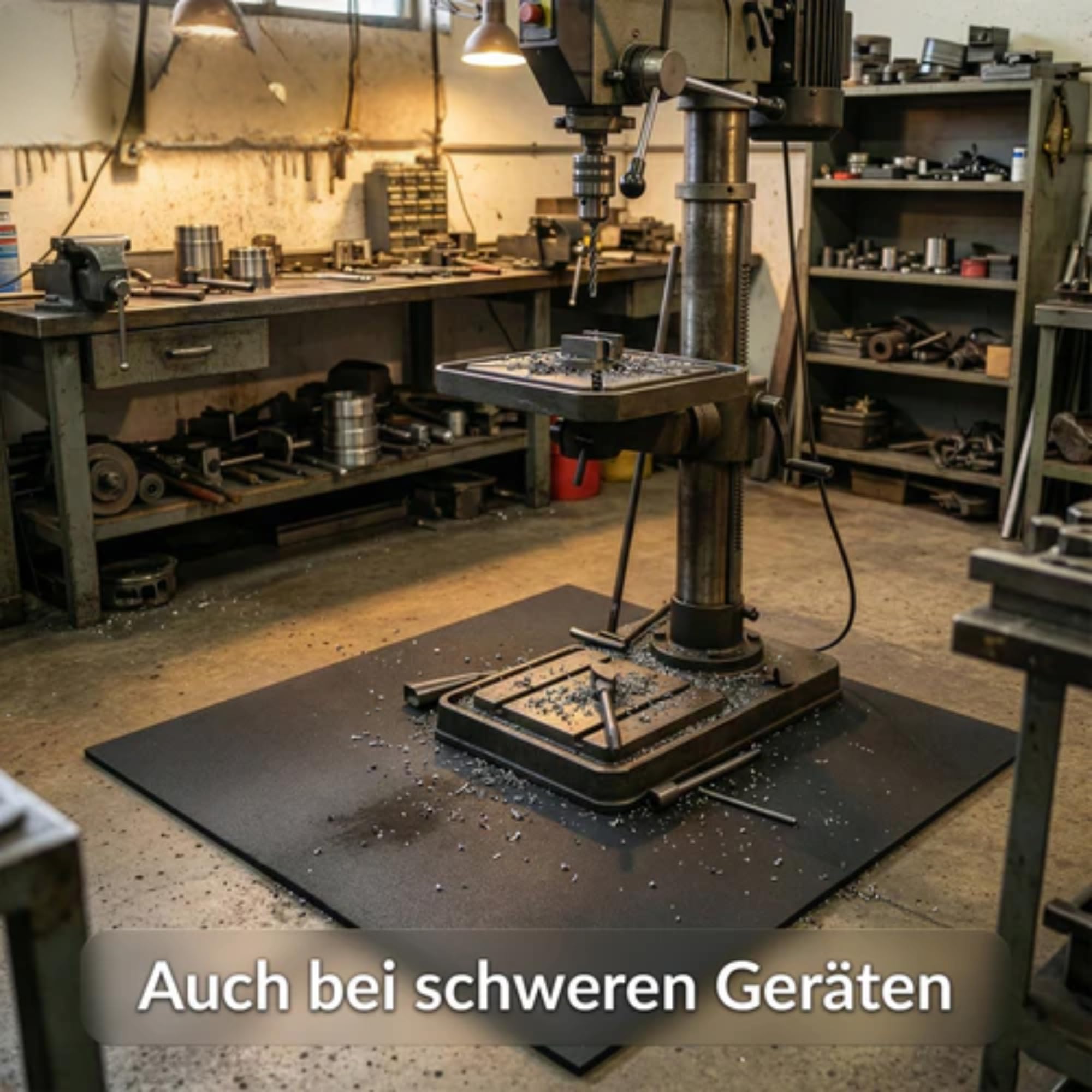 KARAT Schutzmatten Bodenschutzmatte 100 x 100 cm – 10 mm - Sportgeräte Matte Unterlegmatte Bodenmatte Gummimatte