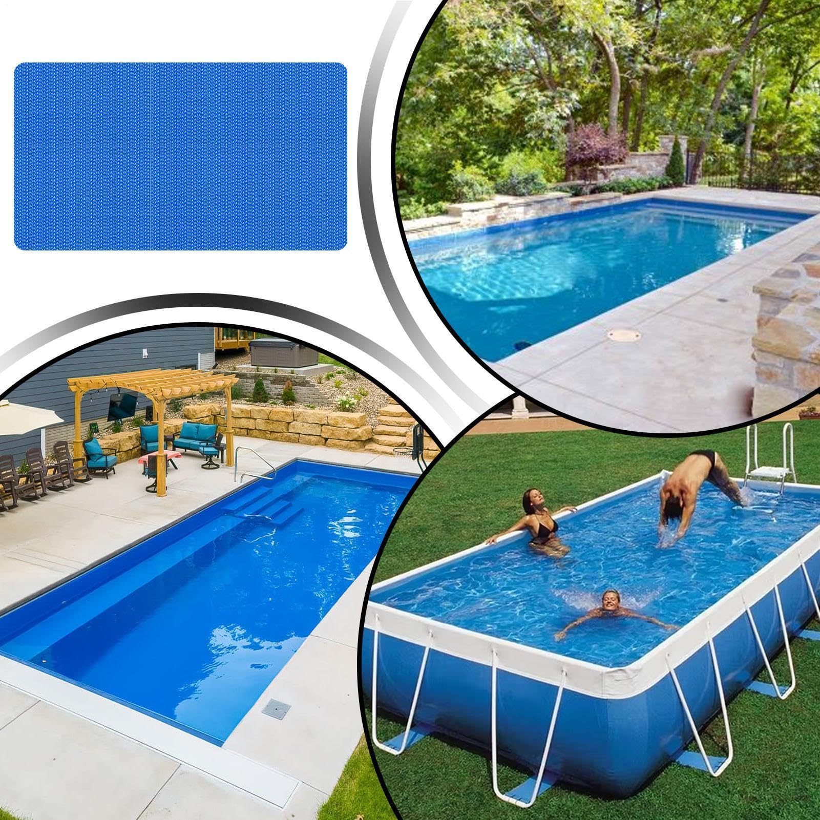 Teli Da Piscina Copertura Per Vasca Idromassaggio Resistente Ai Raggi UV | Copertura Solare Per Piscina Utilizzabile In Inverno, , Spa, Laghetto, Nuoto, Prato, Patio E Giardino