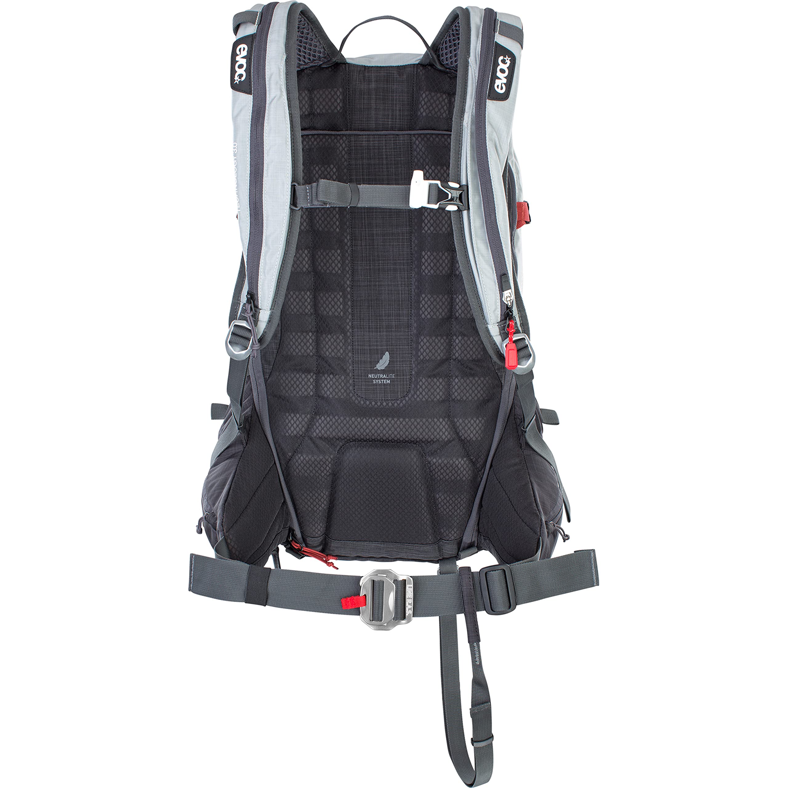 EVOC LINE R.A.S. 30 sac à dos compatible avec l'airbag d'avalanche, sac à dos backcountry (BODY HUGGING, compartiment d'avalanche, TECHNOLOGIE MAMMUT AIRBAG), argent/gris carbone chiné