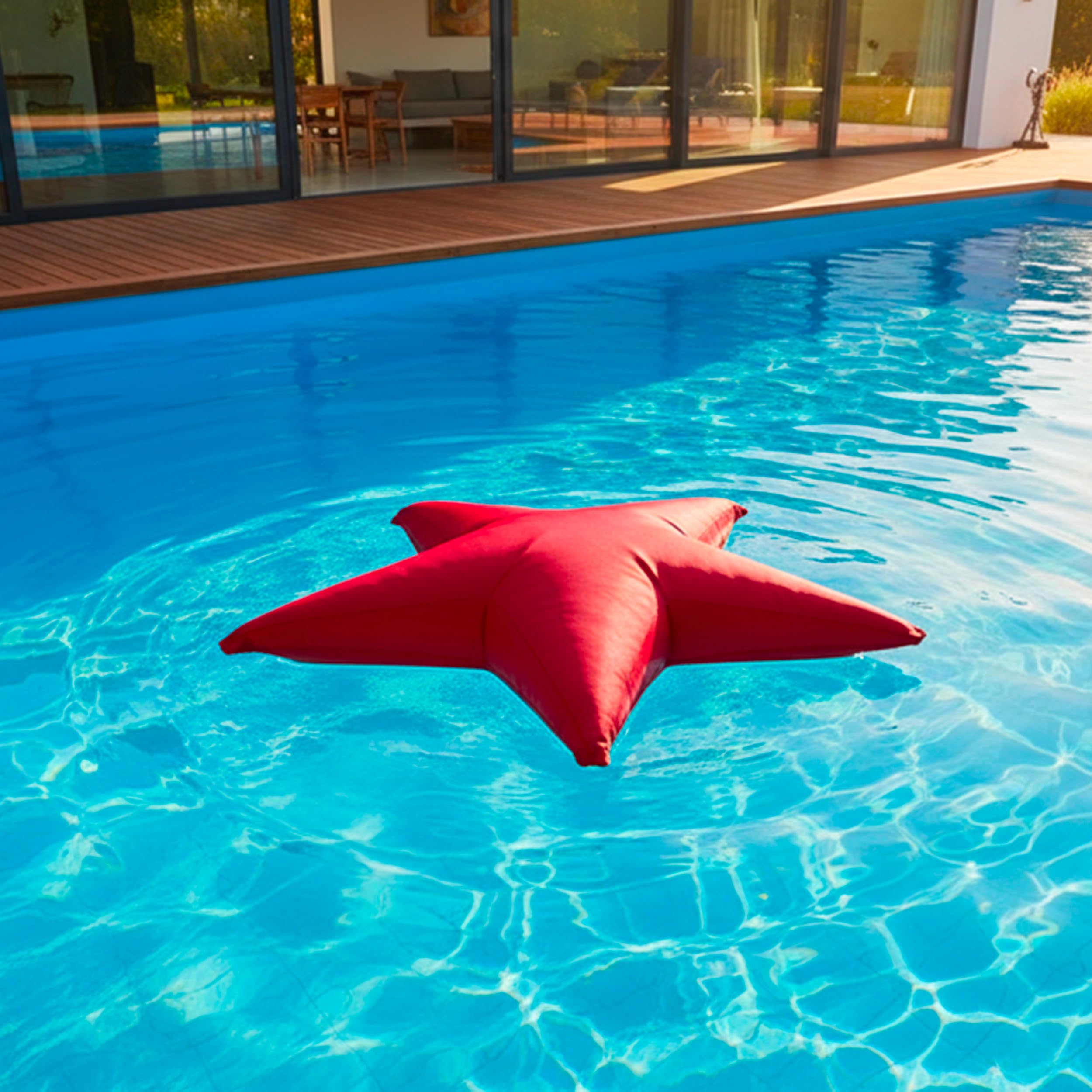LiveDeco - Pouf Piscina, Stella Marina Rossa, Galleggiante Pool BiG52