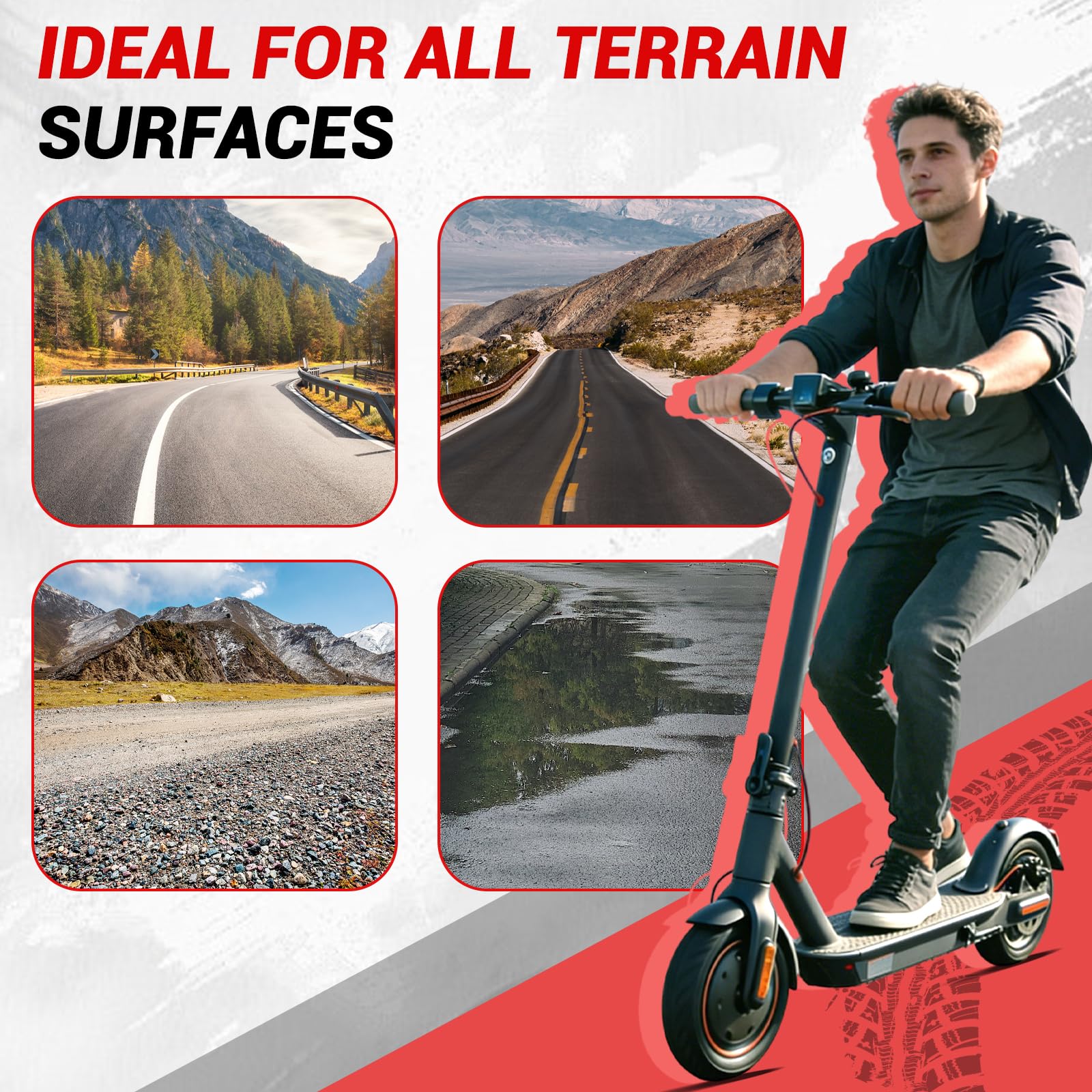 70/60-7,5 Vollreifen für Segway Ninebot ZT3/ZT3 Pro, 11 Zoll Selbstreparierender Schlauchloser Reifen Offroad Ersatzreifen Elektroroller Vollreifen für Scooter Rutschfester Vakuumreifen