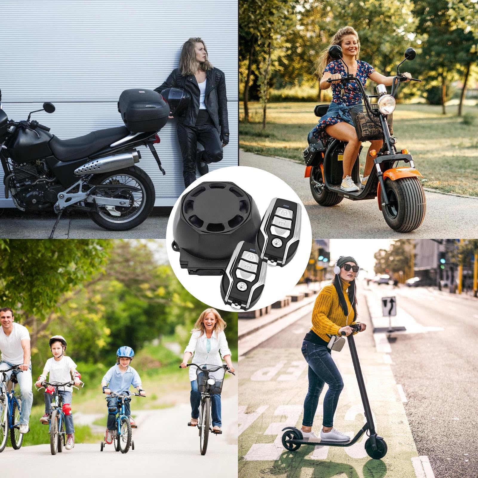 Allarme Moto | Allarme di sicurezza remoto senza F - di allarme di | sicurezza ricaricabile 122db per allarme bici elettrica