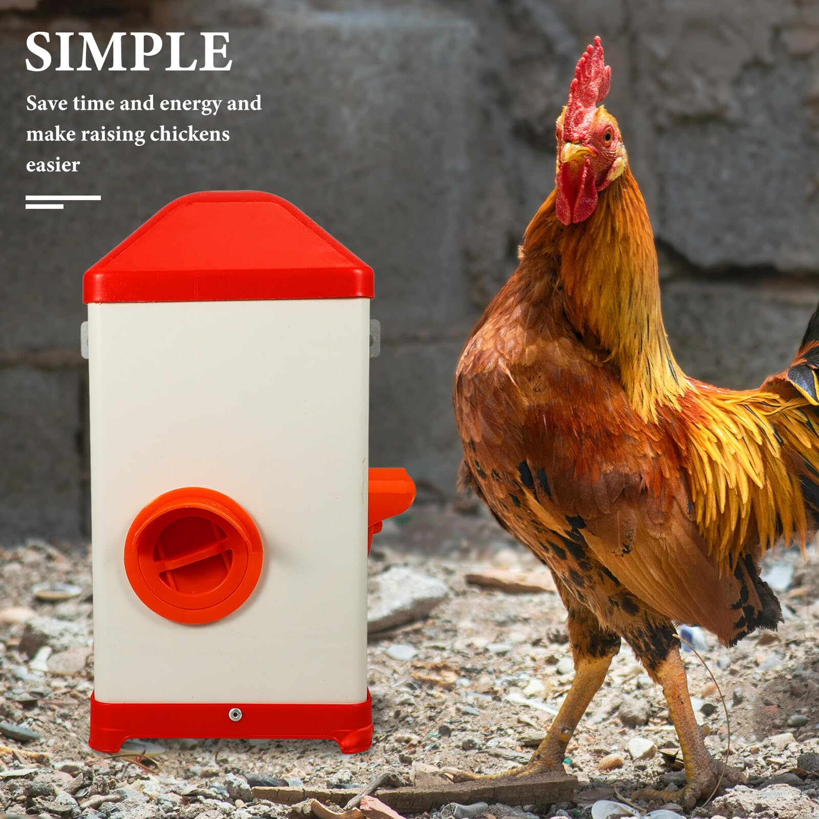 Mangeoire Poule Robuste Plastique Résistante Soleil pour Alimentation Volaille Polyvalente et Facile à Remplir