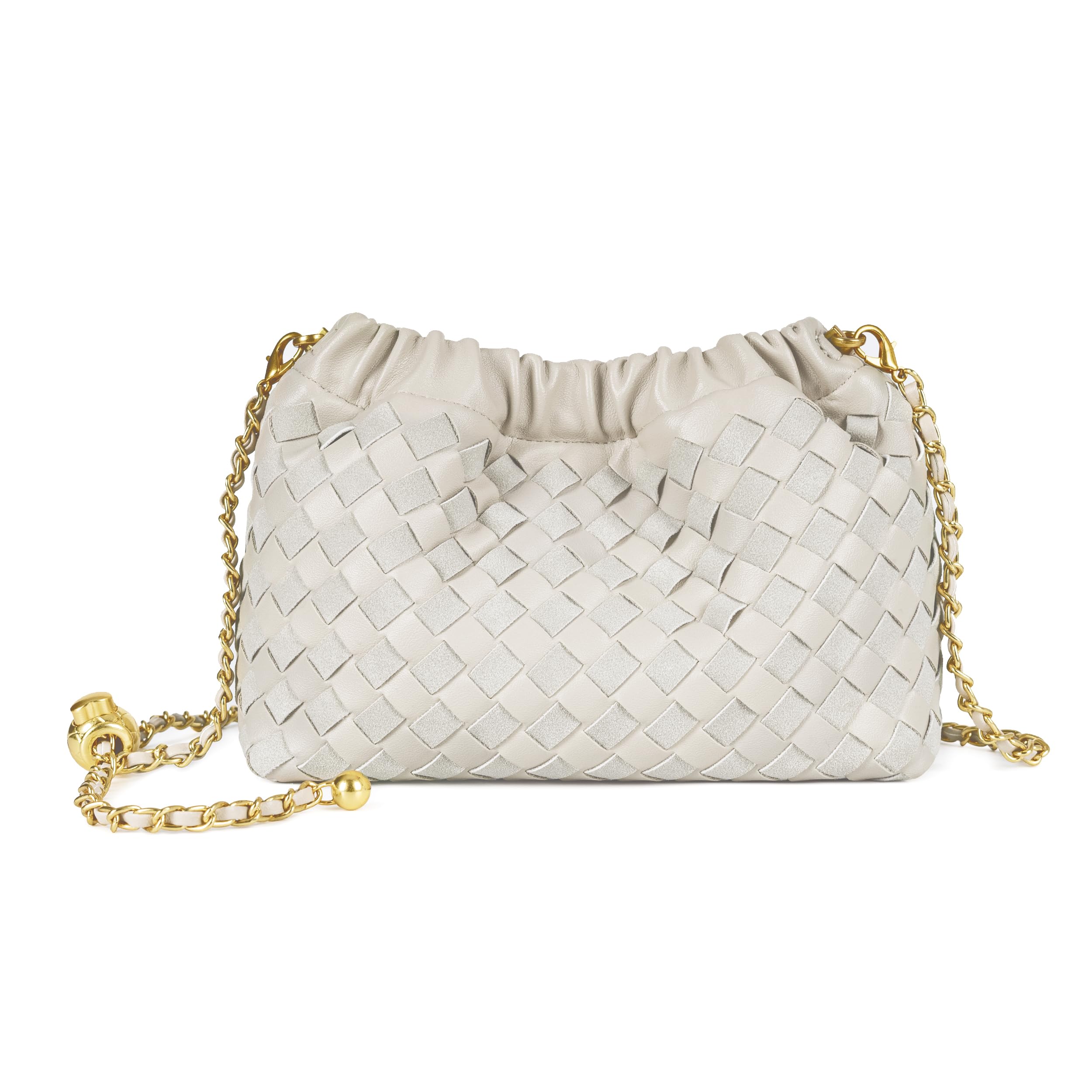 Joryin Trendy Dumpling Women's Crossbody Bag - Evening Clutch Hobo Cloud Purse, Seashell White