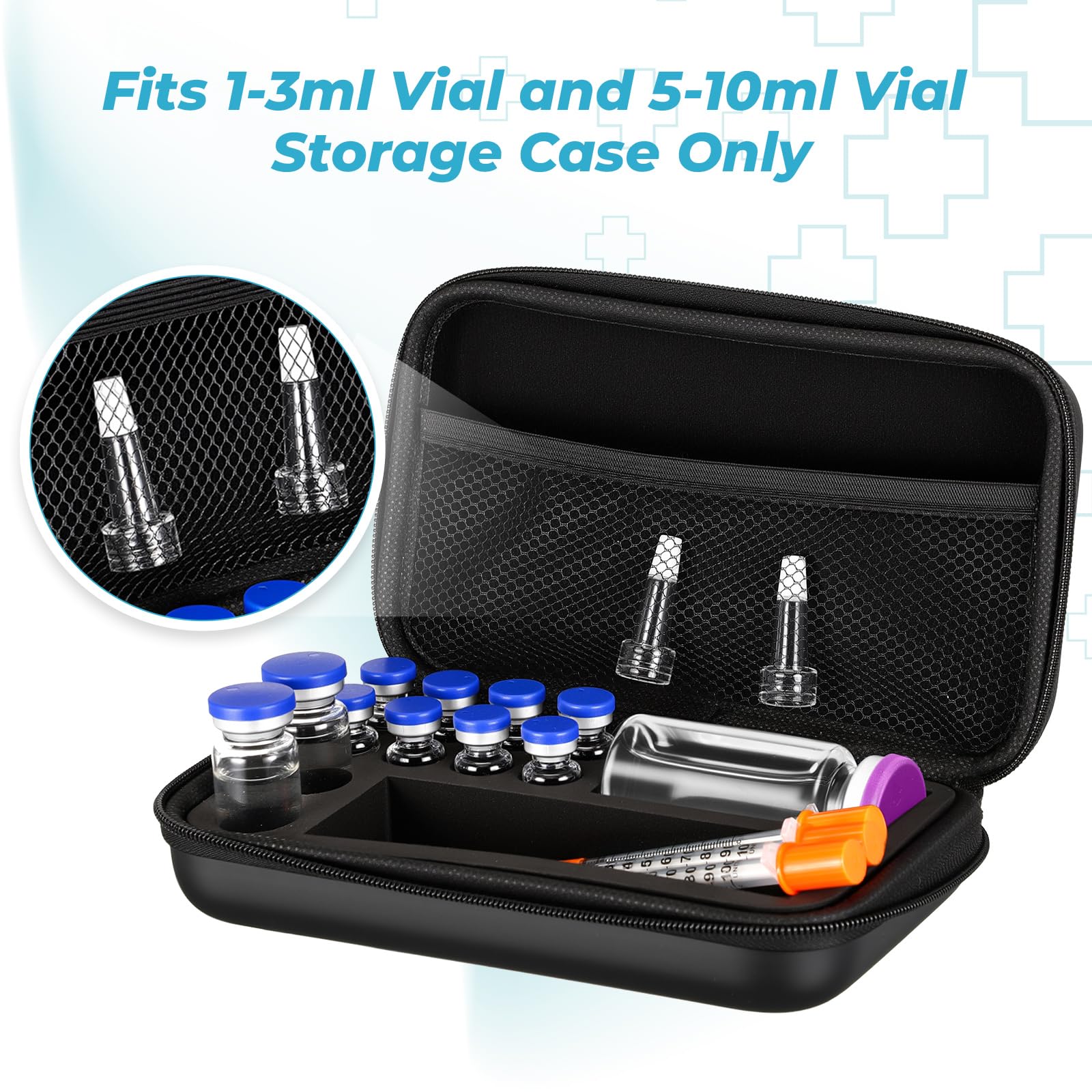 Amazon.com: Acellegic Peptide Case for Bac Water & Cases Holds Vials Water Bac Peptide Glp1, Vial Storage Case, Fridge Freezer Travel, with Mesh Pocket, Only Box(8x3ml + 2x10m l + 1x30m l,Sponge) : Amazon.com: Acellegic Peptide Case for Bac Water & Cases Holds Vials Water Bac Peptide Glp1, Vial Storage Case, Fridge Freezer Travel, with Mesh Pocket, Only Box(8x3ml + 2x10m l + 1x30m l,Sponge) :