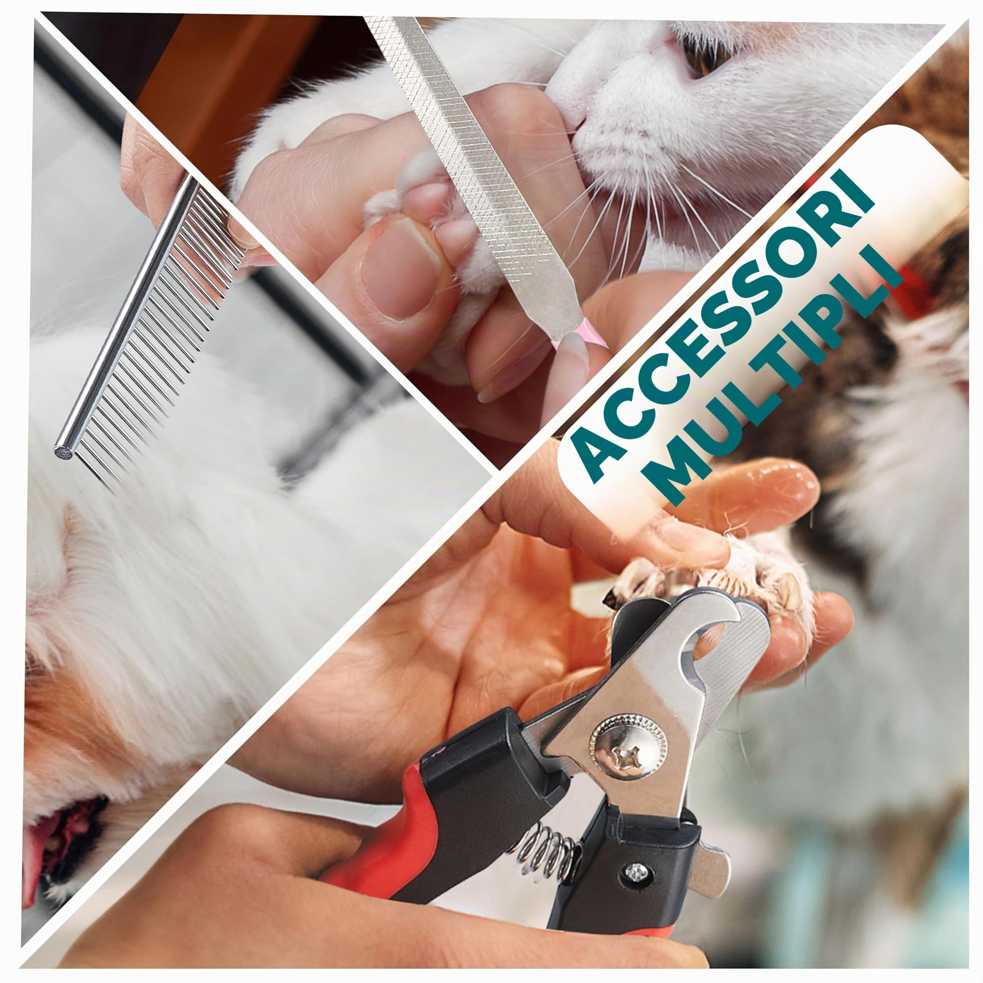 BarberBoss tosatrice per cani senza fili, tosatrice per cani, Kit per toelettatura cani, tosatrice per gatti per pelo arruffato, Kit per toelettatura animali, tosatrice per animali QR-9088