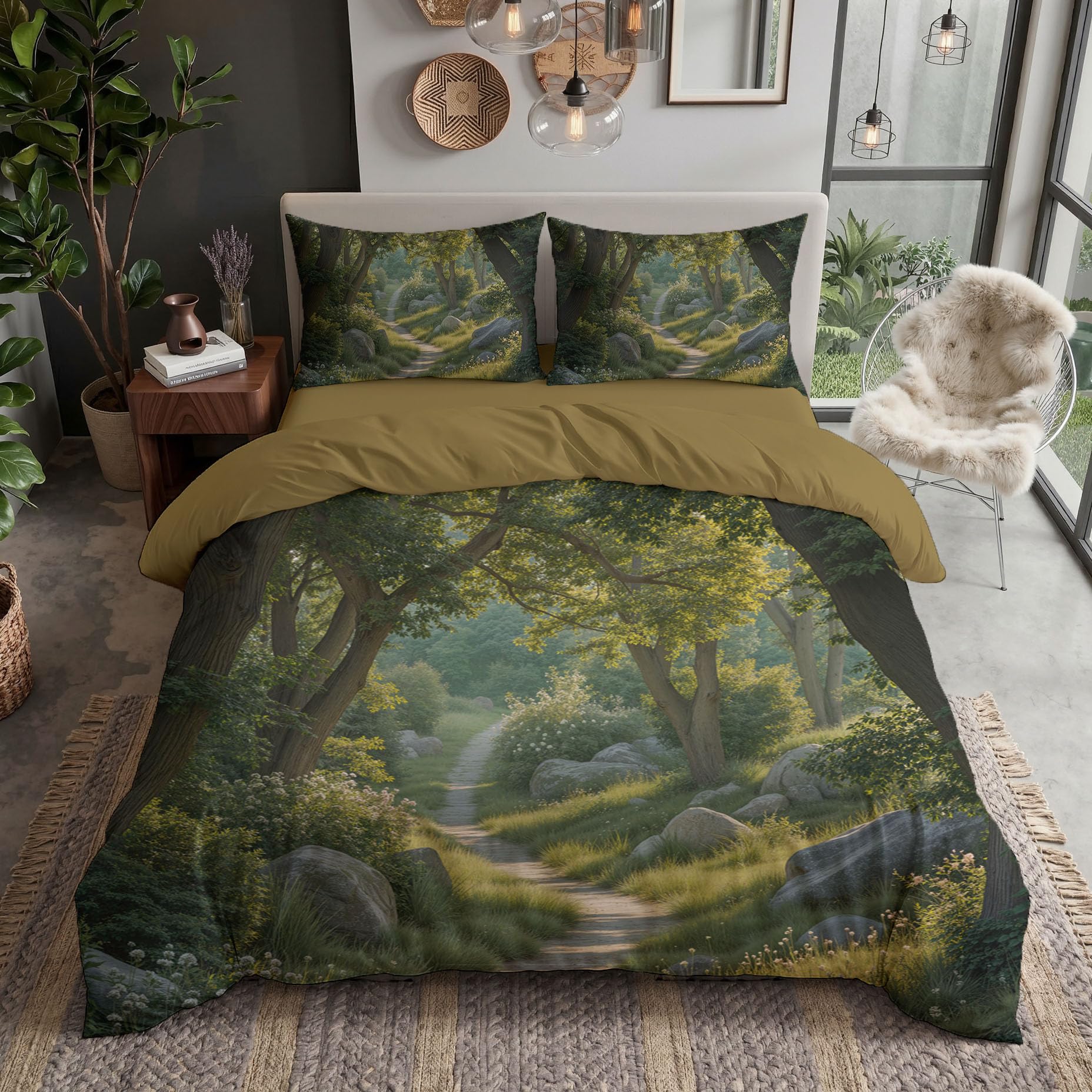 Housse de couette paysages frais 240x260 avec taies pour une ambiance de chambre nature et lumineuse