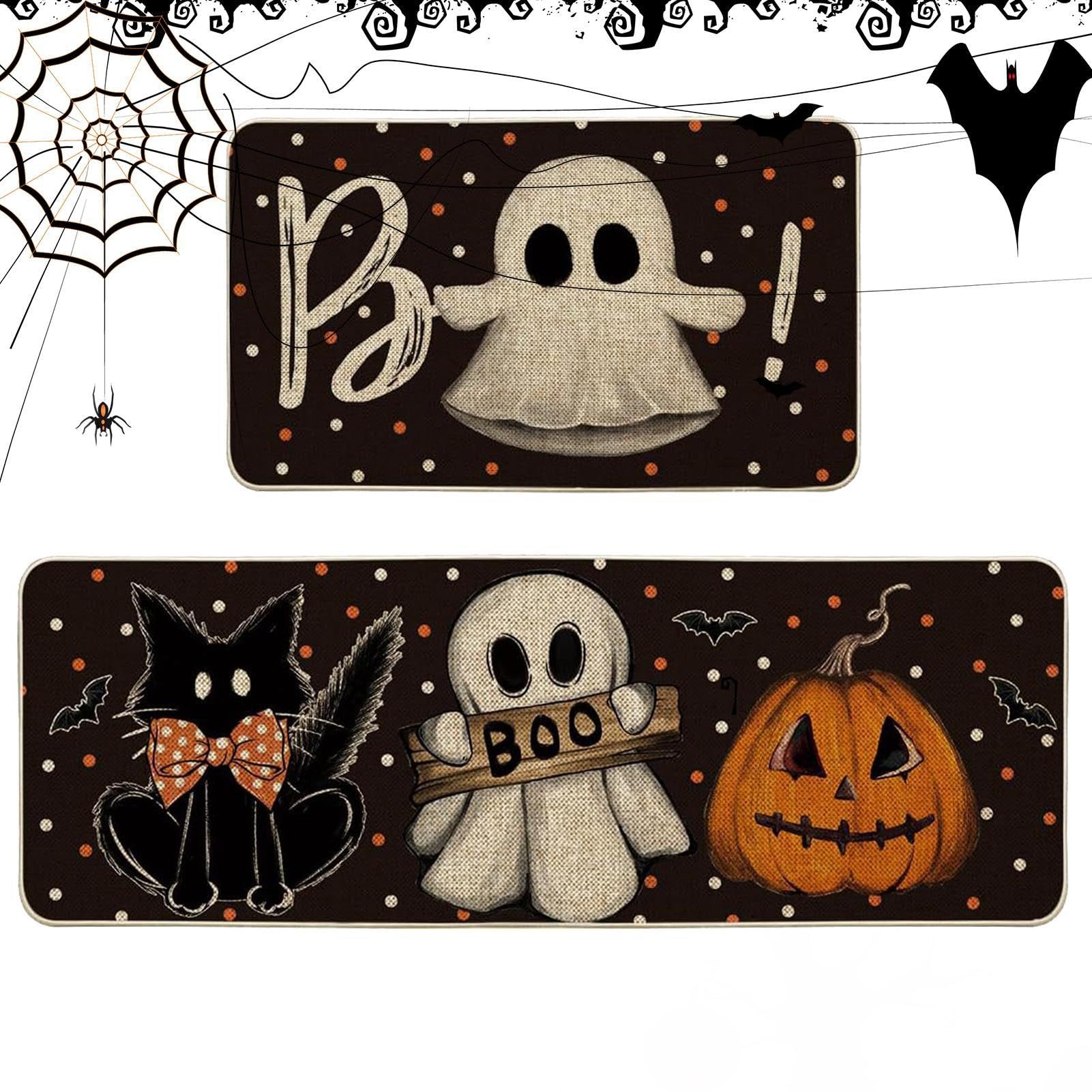 Tapis de cuisine antidérapant Halloween pour éviter les glissades et décorer l'entrée