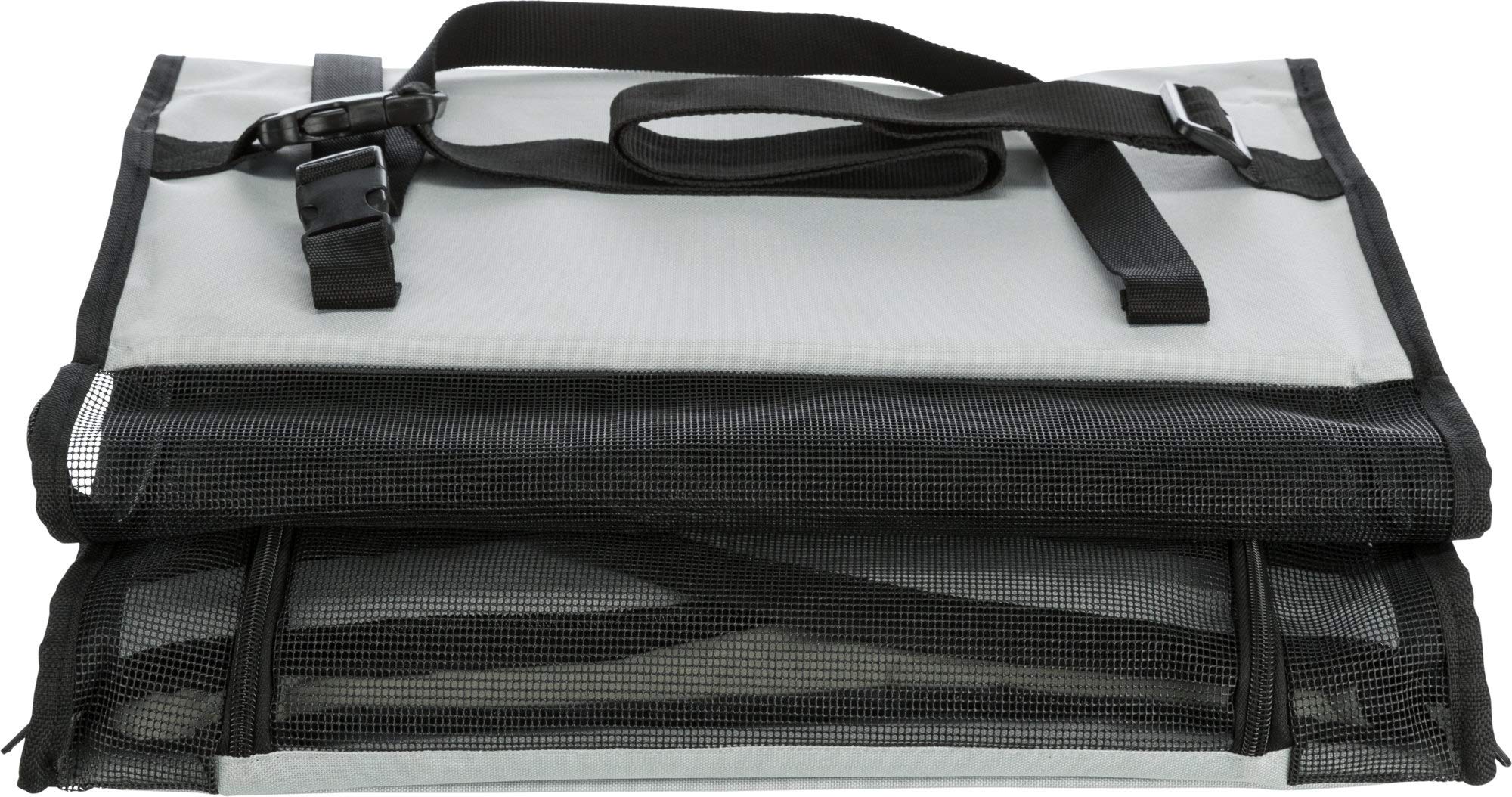 Trixie - Asiento para Coche 44 × 37 × 40 cm, Gris Negro, Funda Protectora para Perros, Fácil de Instalar, Comodidad y Seguridad en Viajes en Coche