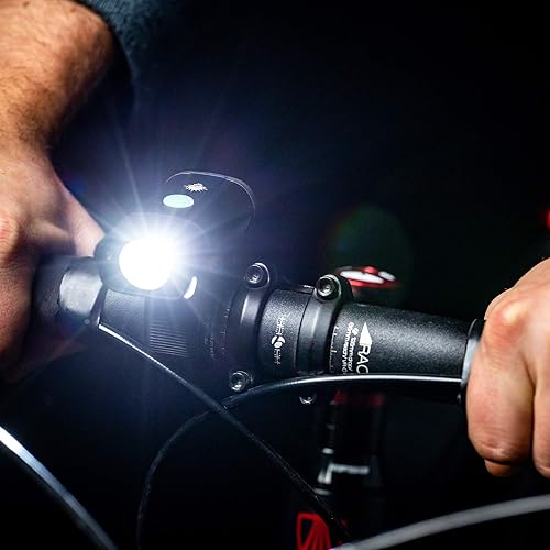 Miniatura 2 de Sun Company NightCycle - Faro LED para bicicleta, luz recargable para manillar de bicicleta con correa de silicona de fijación rápida,