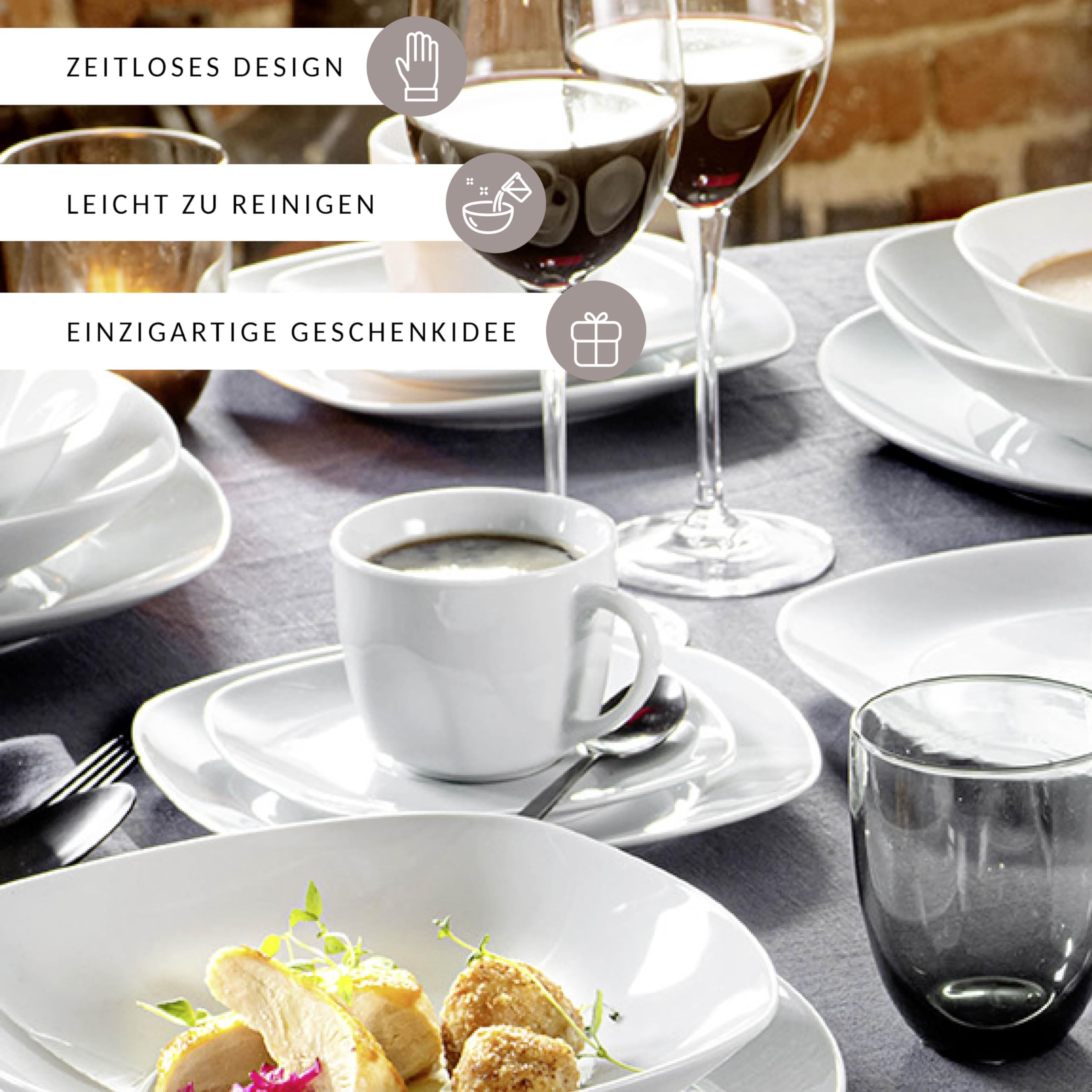 Sänger 12-teiliges Kaffeetassen Set Bilgola aus Porzellan 175 ml – Bild 4