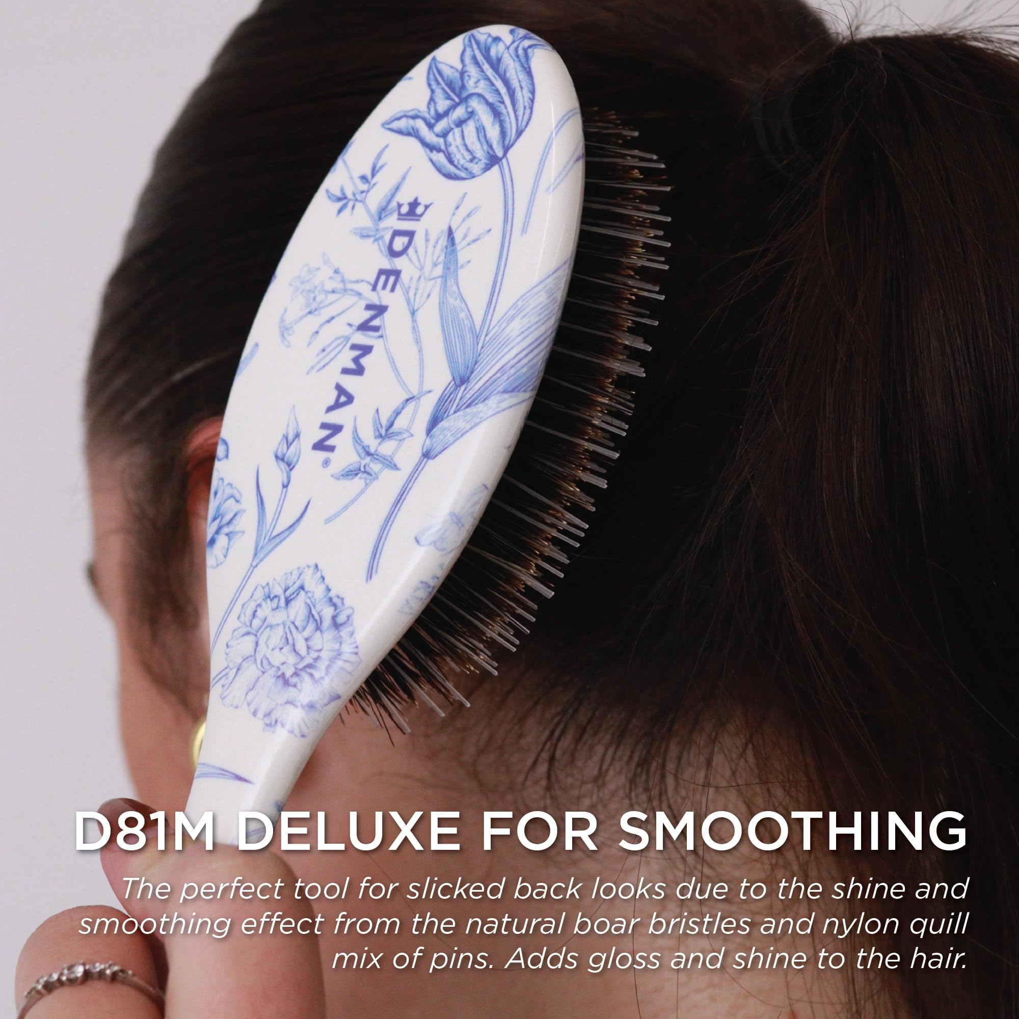 Denman Boar Bristle Hair Brush – Smoothing & Shine Enhancing for Slick Back Styles, Curl Defining & Detangling. Szczotka do włosów z naturalnymi włosami do wszystkich rodzajów włosów dla kobiet i