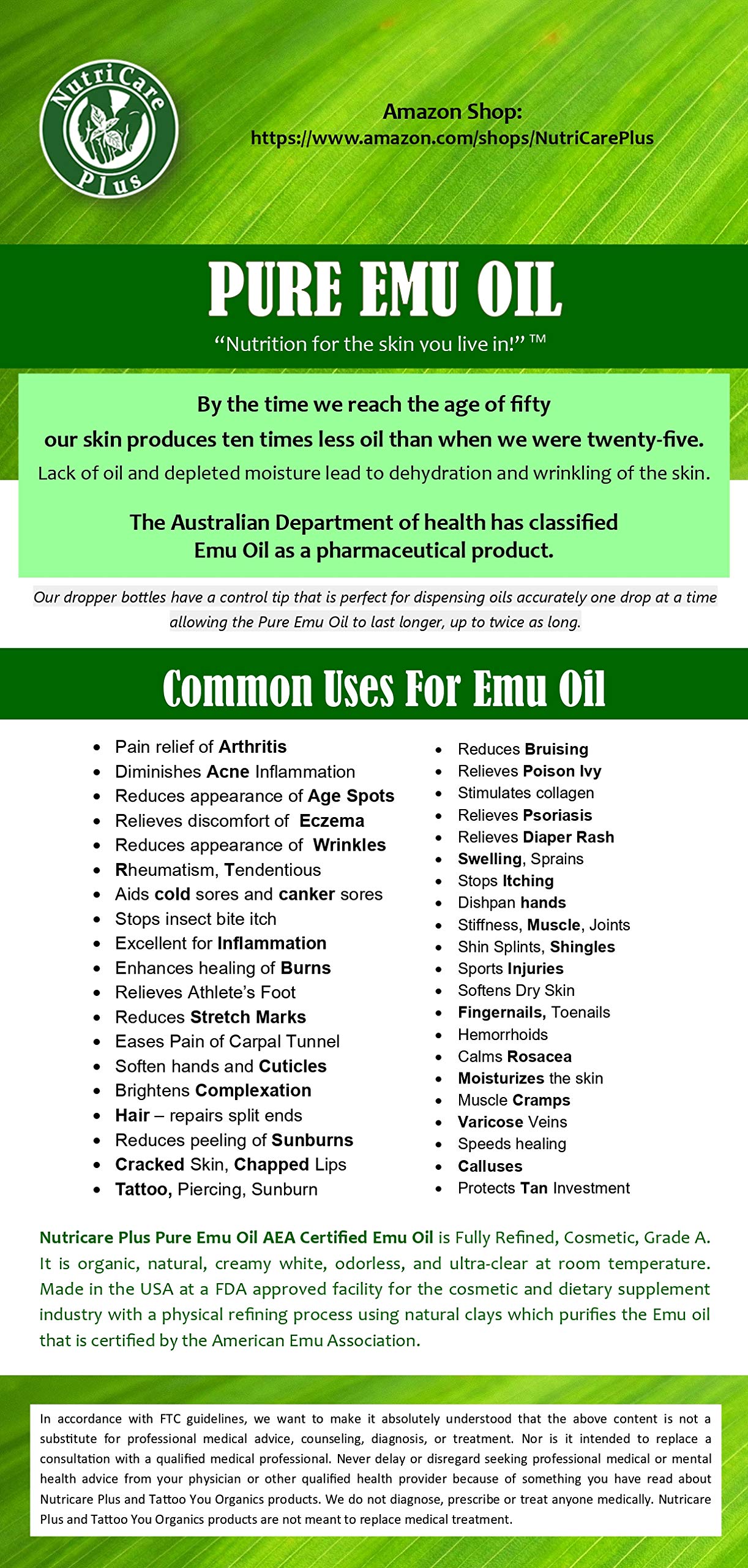 Nutricare Plus Pure Emu Oil, Piercing Care, Piercing Solution, Fights