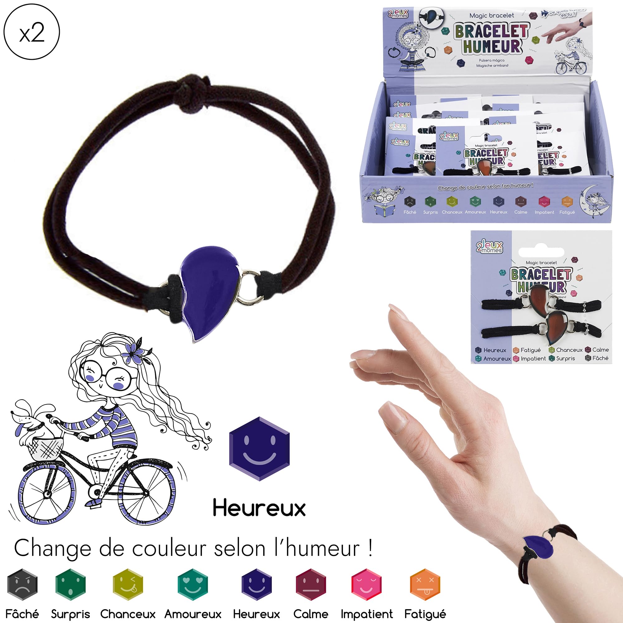 Image secondaire de Bracelet Humeur Magique x2 - Change de Couleur selon l'Humeur