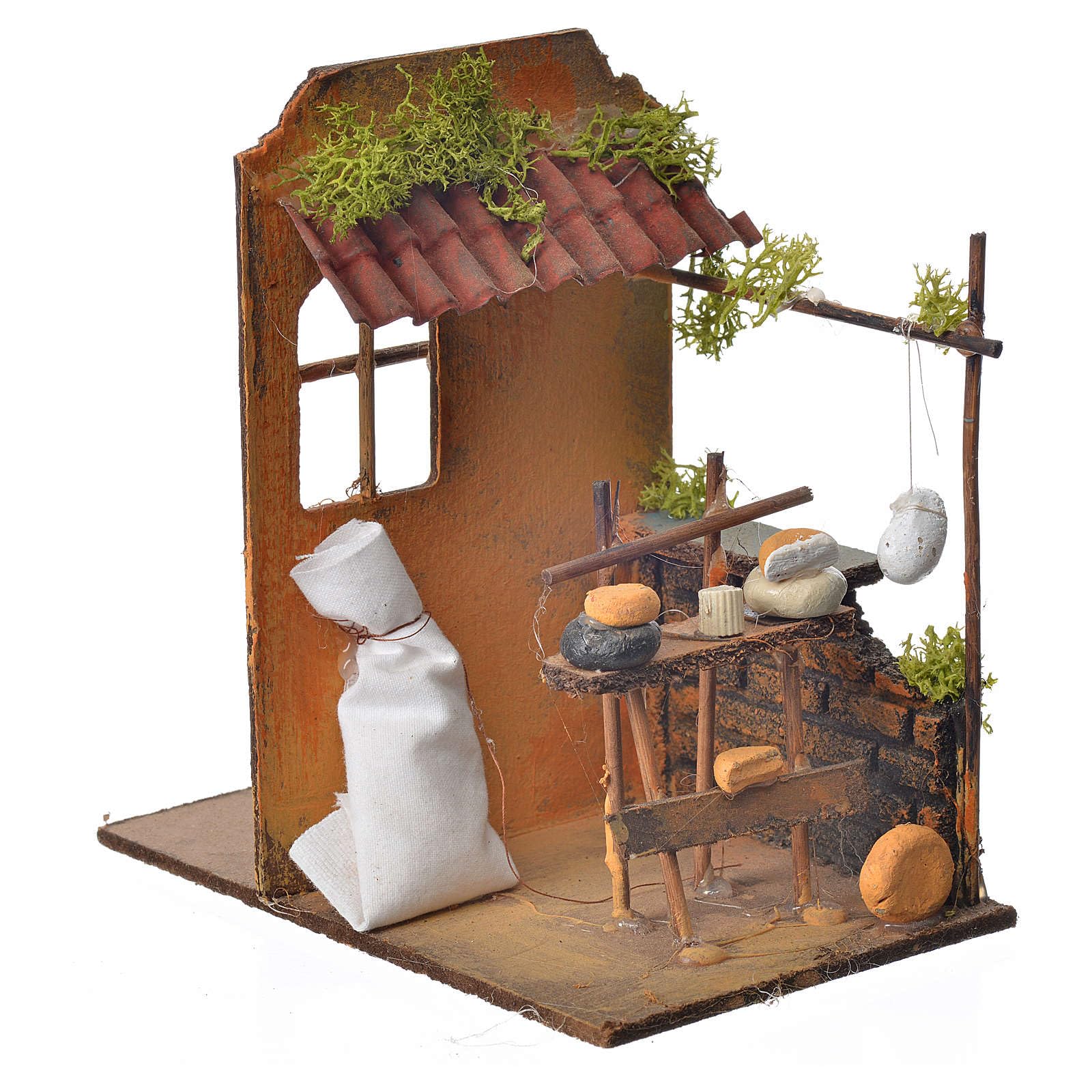 Potager Décor Crèche 13x18x8 Cm - Décoration De Noël Artisanale En Bois, Lichen Et PVC