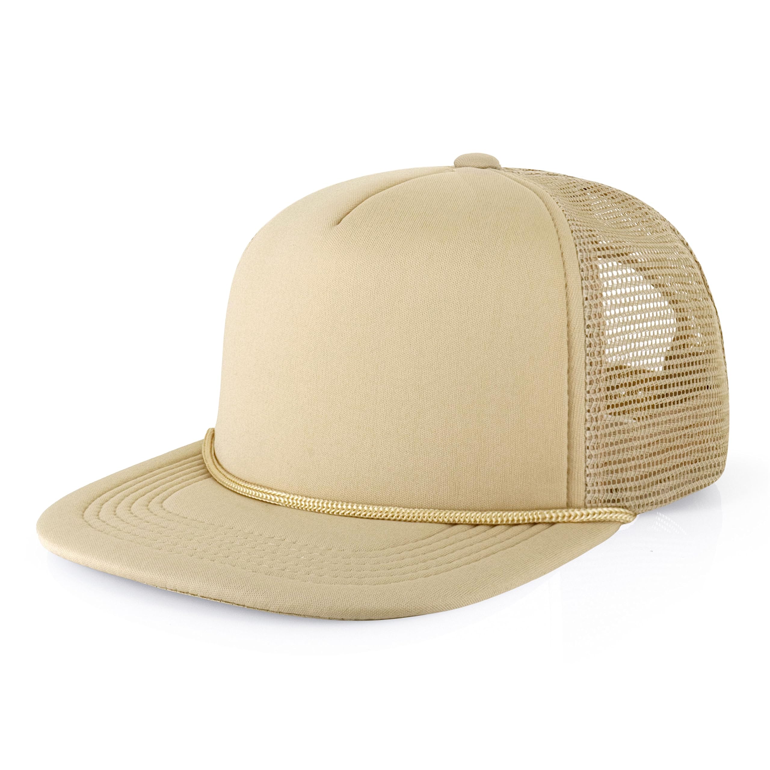 CHOK.LIDSFlat Bill Foam Top Hats for Men and Women Adjustable Snapback Trucker Hat Trendy Color Flat Brim Mesh Baseball Cap