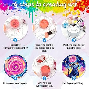 Yunnuo Starry Night Cat Paint by Numbers Kit for Adults Beginner,Paint by Numbers Animals,DIY Adult Paint by Numbers on Canvas for Home Decor & Gift (16x20 inch/40x50cm)