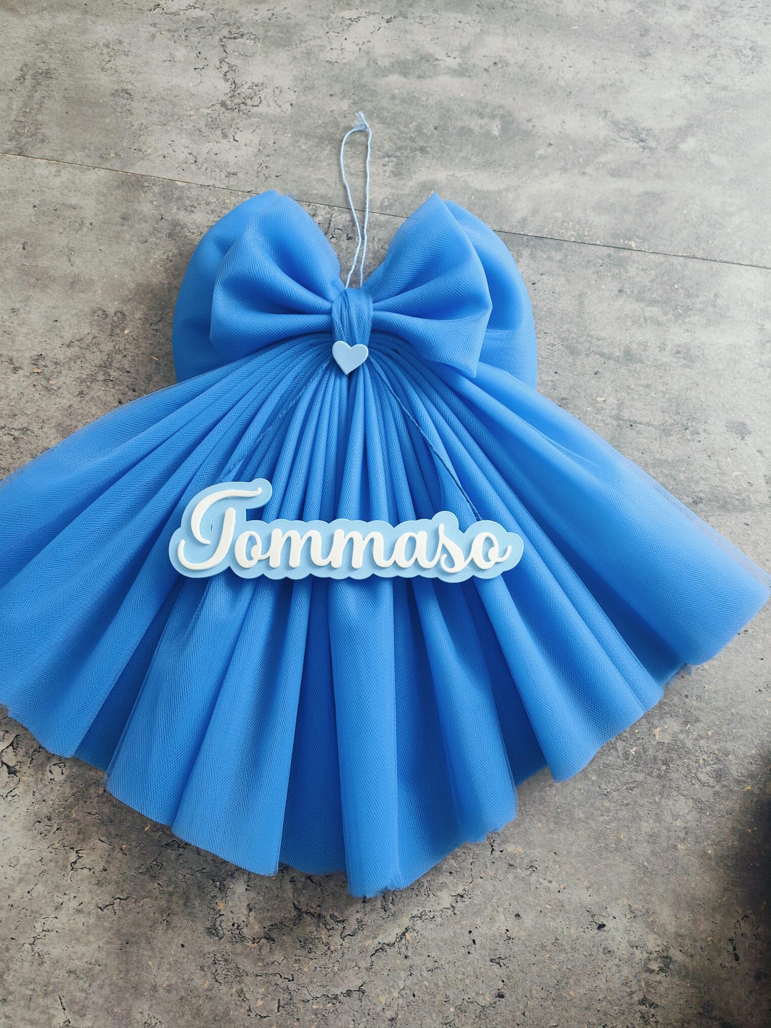 Fiocco Nascita Personalizzato con Nome (Blu)