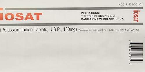 IOSAT Tabletas de yoduro de potasio de 130 mg, 5 unidades