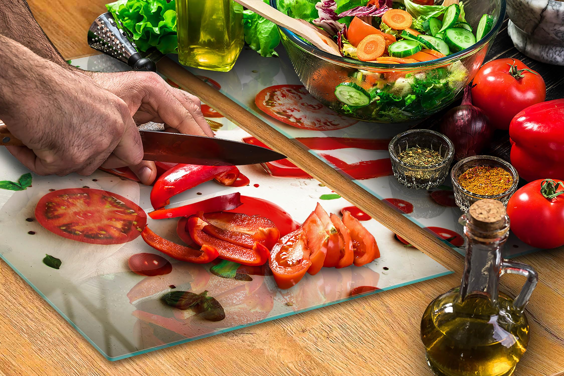 TMK ArtDeko Plaque de protection universelle pour plaque de cuisson 100 x 52 cm 2 pieces Protection contre les éclaboussures Planche a découper en verre trempé Décoration, bambou TMK ArtDeko Plaque de protection universelle pour plaque de cuisson 100 x 52 cm 2 pieces Protection contre les éclaboussures Planche a découper en verre trempé Décoration, bambou