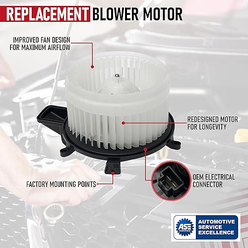 Miniatura 4 de Motor soplador de calentador de CA de repuesto con ventilador, compatible con Chrysler, Dodge y Jeep - Town & Country, Durango, Grand Caravan