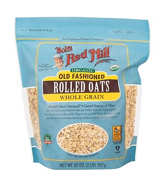 Bob's Red Mill Organic Old Fashioned Rolled Oats, 32oz (4 Pack)