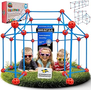 mundo plays Construction Toy for Outdoor and Indoor [Safe and Stable] 100 Pieces Garden Toy Children's Tent Indoor Cave Building Children Creative Set for Children