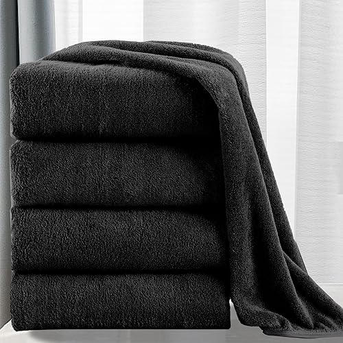 MINCHI Juego de 4 toallas de baño de gran tamaño, ultra suaves y absorbentes, para el hogar y el hotel, toalla de baño de gran tamaño, toallas de