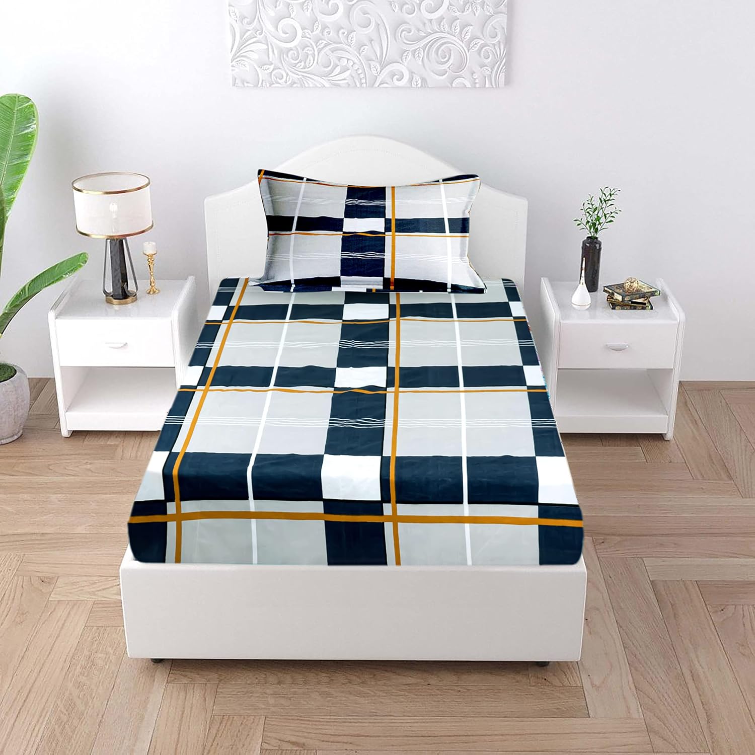 Buy innovative edge Single bedsheet Elastic Fitted with 1 Pillow Cover