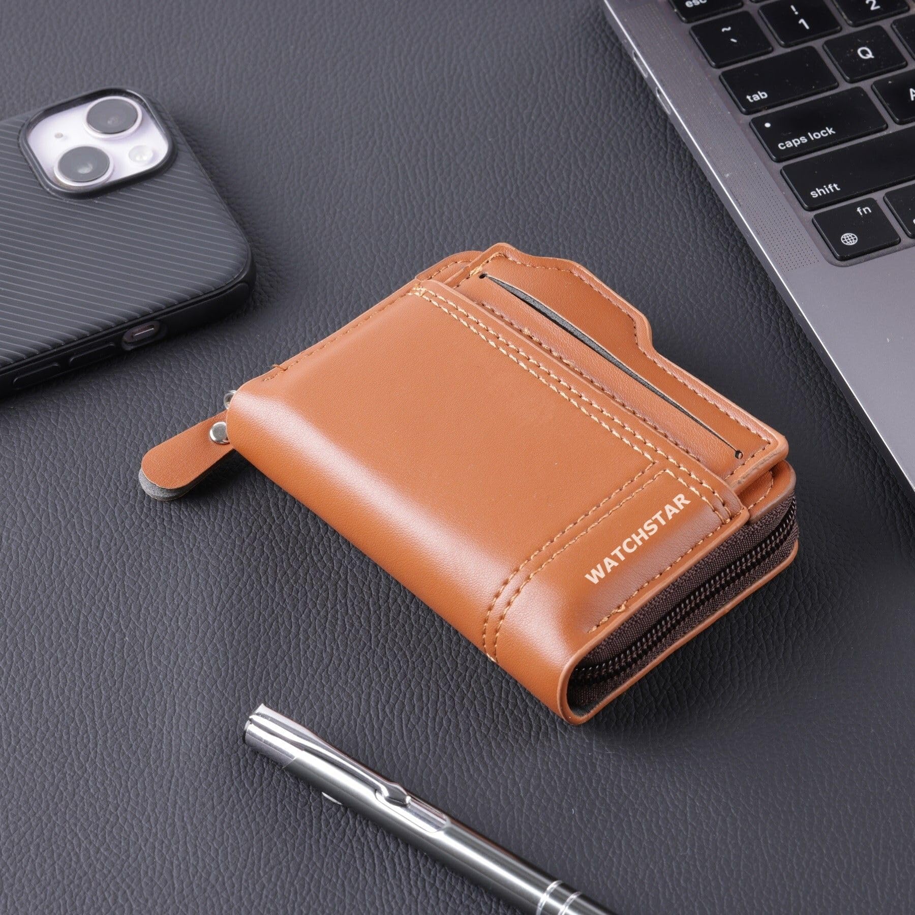 Slim Skinny Fit Card Wallet for Men and Women (25#Beena Boton Brown Kard)-image-27