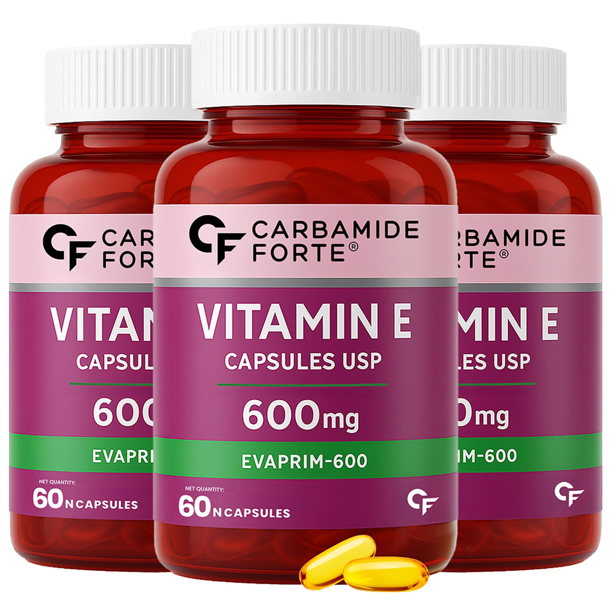 Carbamide Forte 400 mg Vitamin E Capsules for Face and Hair | 100% Natural VitaminE Supplement with Vitamin E Oil | Paraben Free - 120 Capsules — Amazon image 12