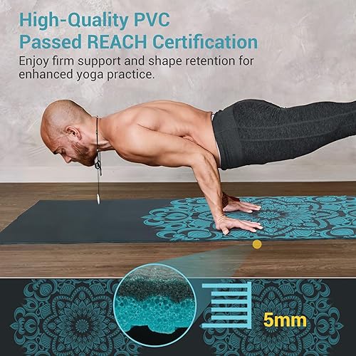 Miniatura 2 de Avoalre Esterilla de yoga plegable de viaje | Tapete de pilates grande de 0.197 in de grosor | Tapete antideslizante de alta densidad para