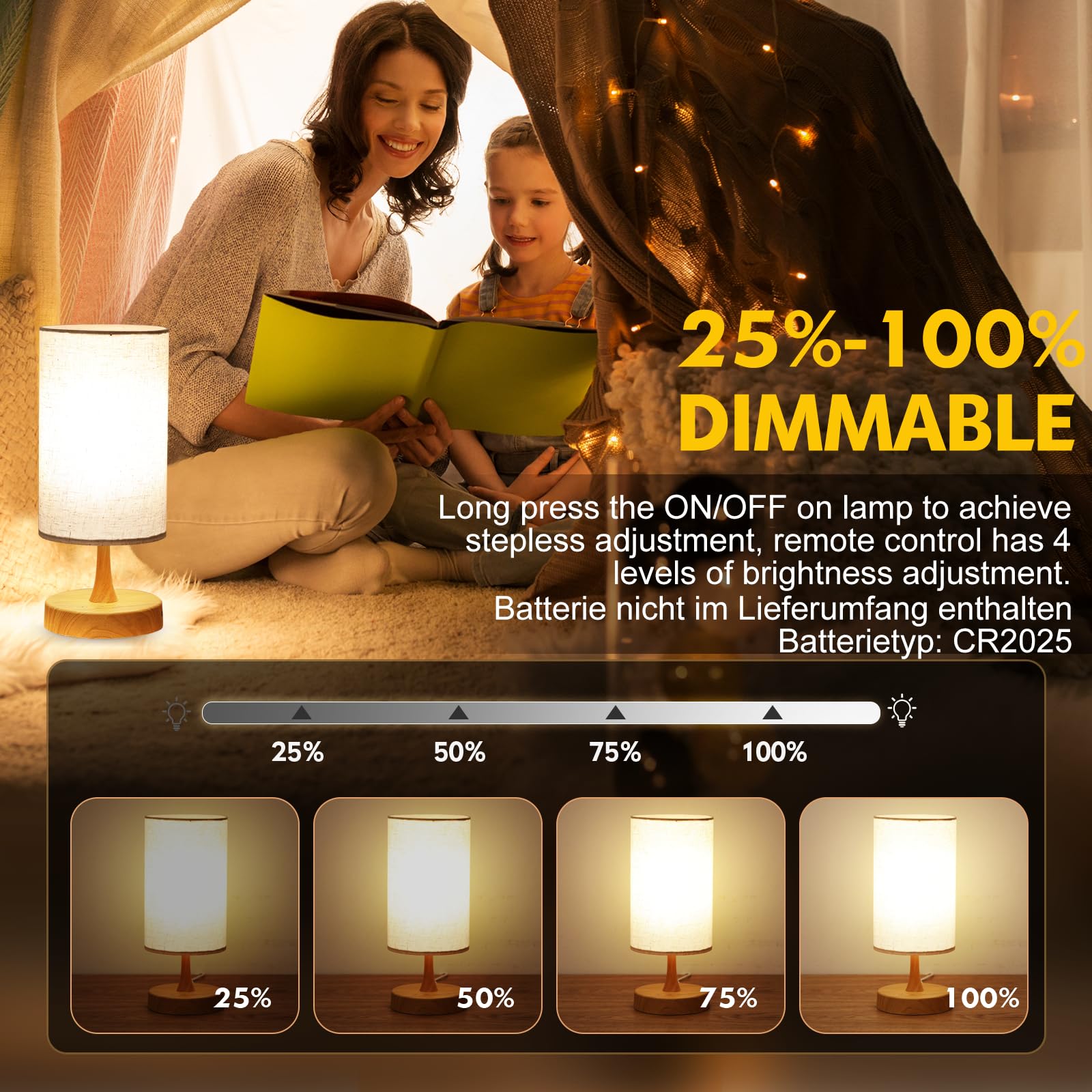 Caromolly Tageslichtlampe 10000 Lux Lichttherapielampe mit Fernbedienung, 3 Farbtemperaturen, 4 Helligkeitsstufen, Timer, Vollspektrumlampe für Zuhause