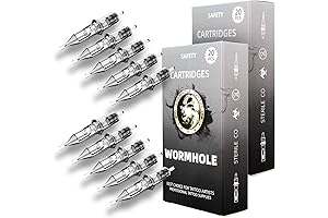 Wormhole Tattoo Cartridge Needles 50pcs Assorted Tattoo Needle Cartridges Round Liner Mixed...