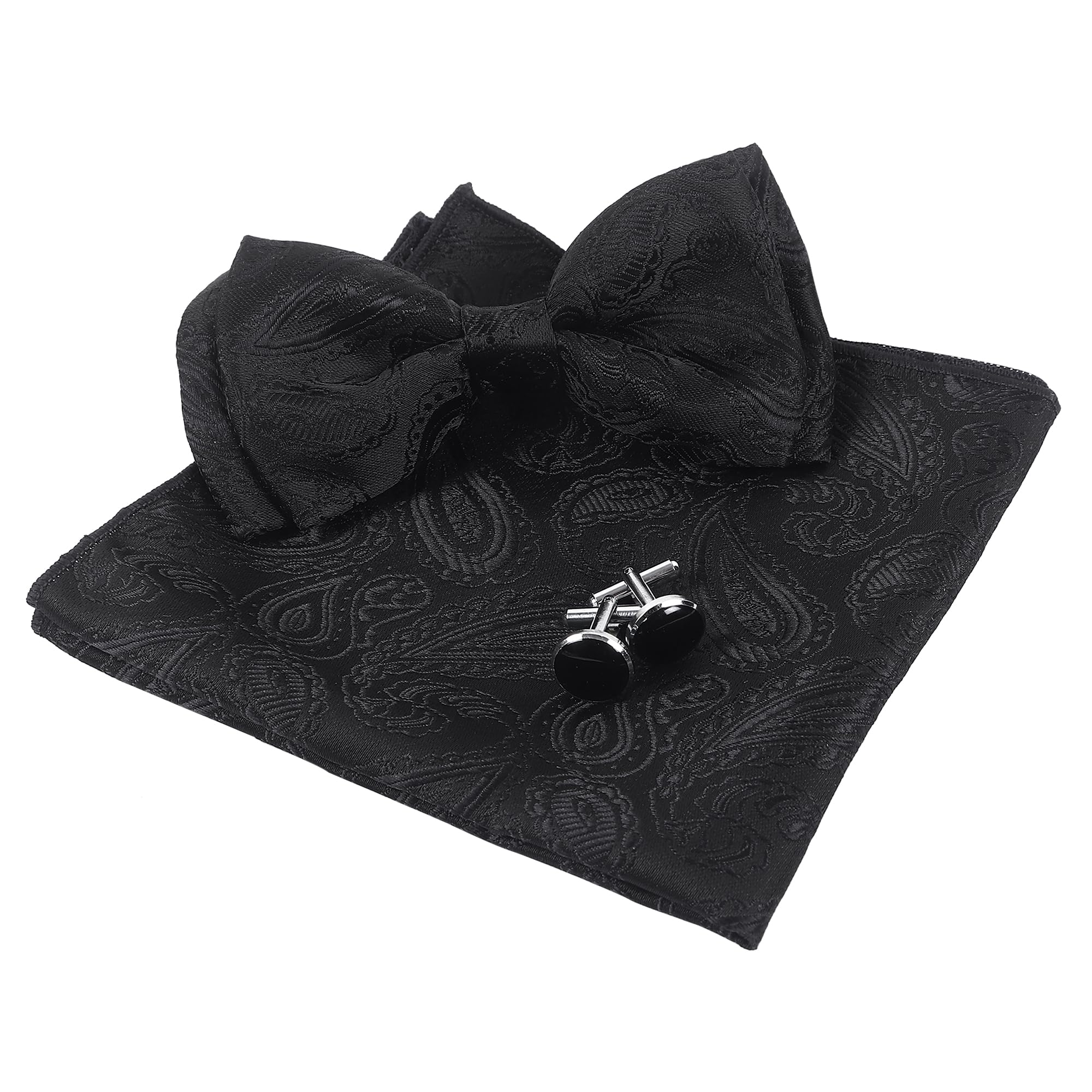riyasat Bow Ties for Men Bow Tie Pre-tied Paisley Bowtie Pocket Square Set Men's Bow Ties Wedding Party-picture-40