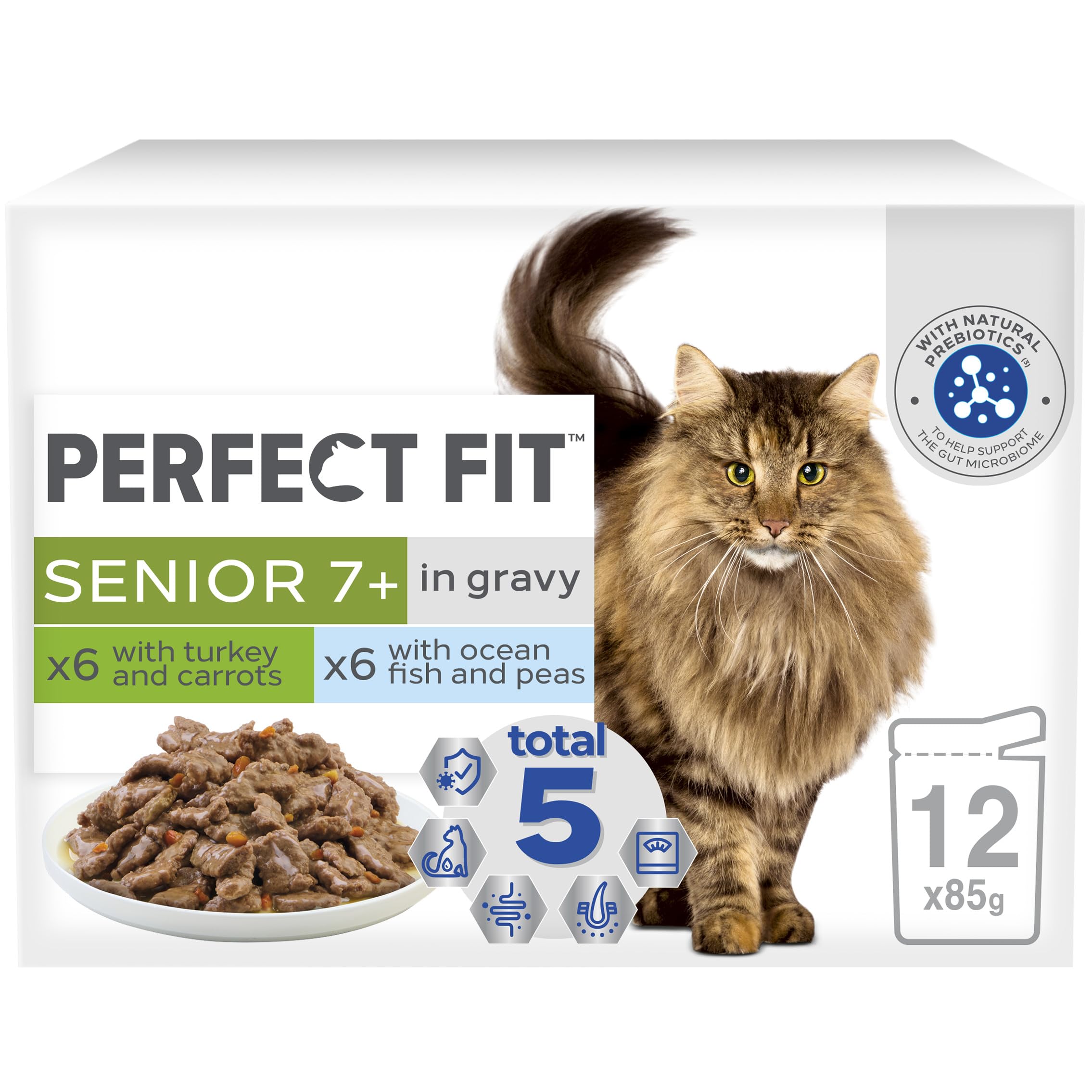 Perfect Fit Senior 7+ - Wet Cat Food - Pouches Mixed 1.02 kg (Pack of 4)