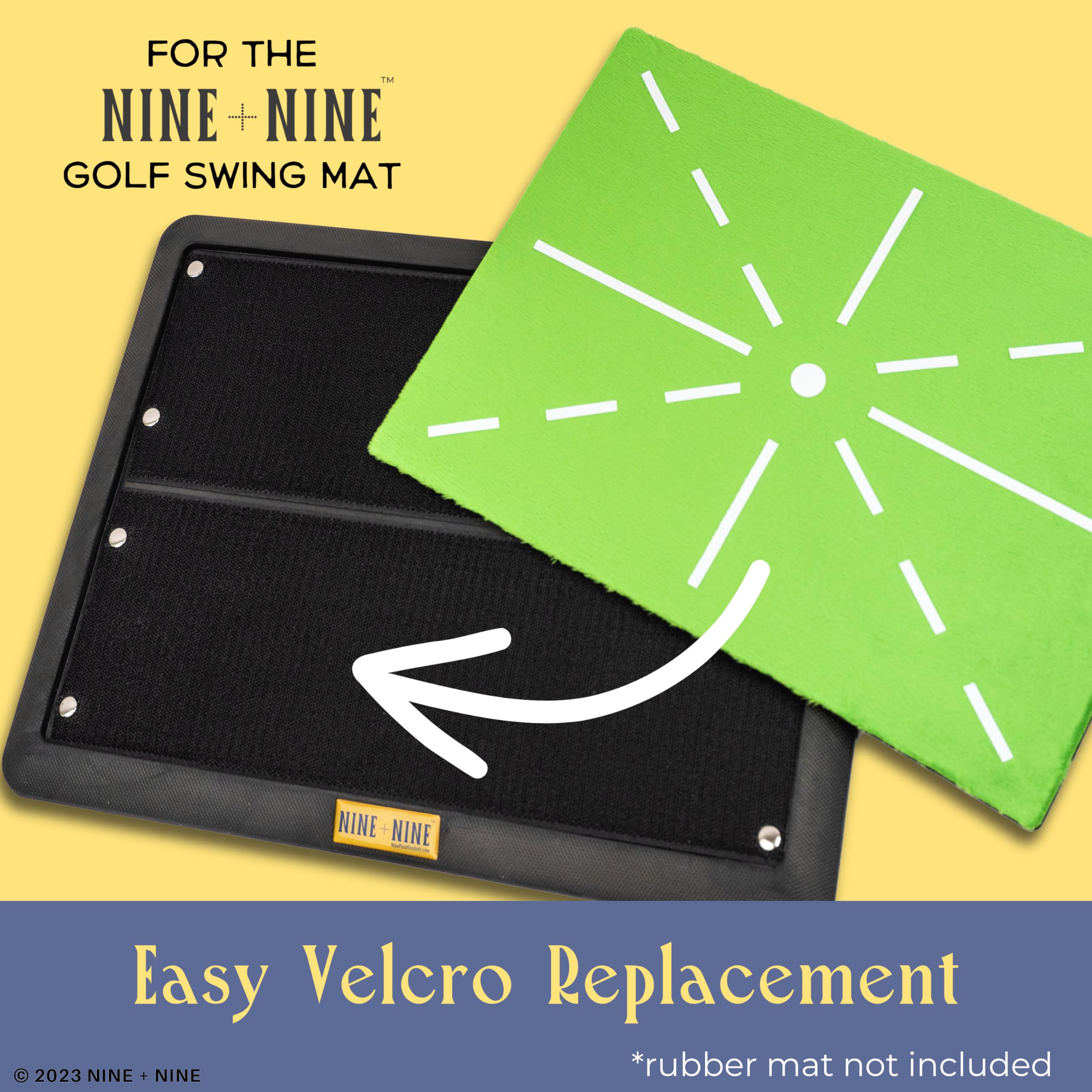 NINE + NINE Replacement Golf Swing Mats - Velvet Striker Sheets Model 99GSMV1SSR - Color Changing Mat & Golf Training Aid for Swing Detection - Durable Velvet Material & Replacements