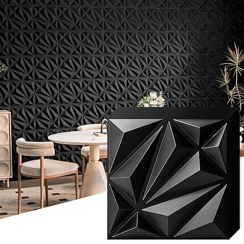Art3d 33-Pack 3D Wall Panel for Interior Wall Décor, Diamond
