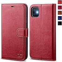 Vista 9 de OCASE Funda tipo cartera compatible con iPhone 11 con tarjetero y soporte para tarjetas, funda de piel sintética con función atril y cierre